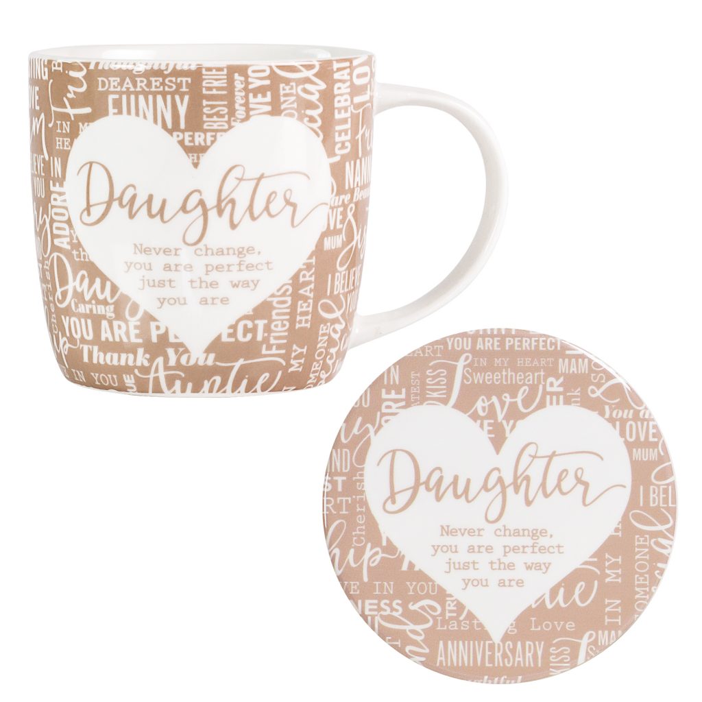 Said with Sentiment Ceramic Mug and Coaster Set Daughter