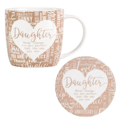 Said with Sentiment Ceramic Mug and Coaster Set Daughter