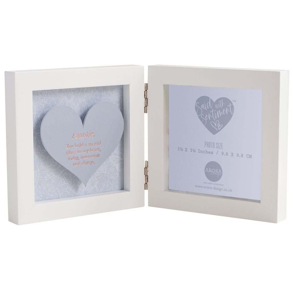Said with Sentiment Hinged Heart Photo Frame Auntie