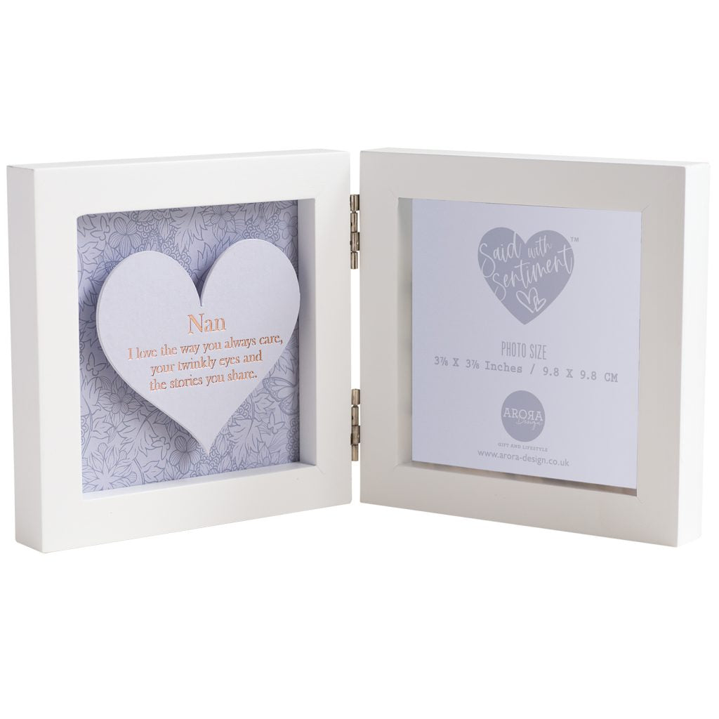 Said with Sentiment Hinged Heart Photo Frame Nan