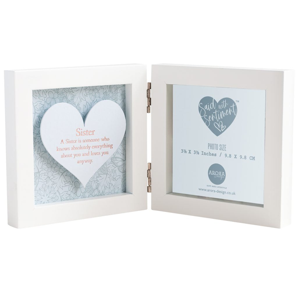 Said with Sentiment Hinged Heart Photo Frame Sister