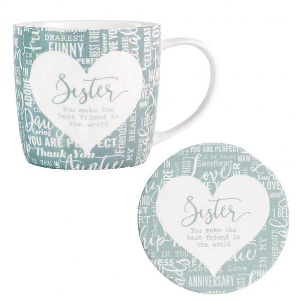 Said with Sentiment Ceramic Mug and Coaster Set Sister