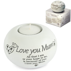 Said with Sentiment Tea Light Holder Love You Mum