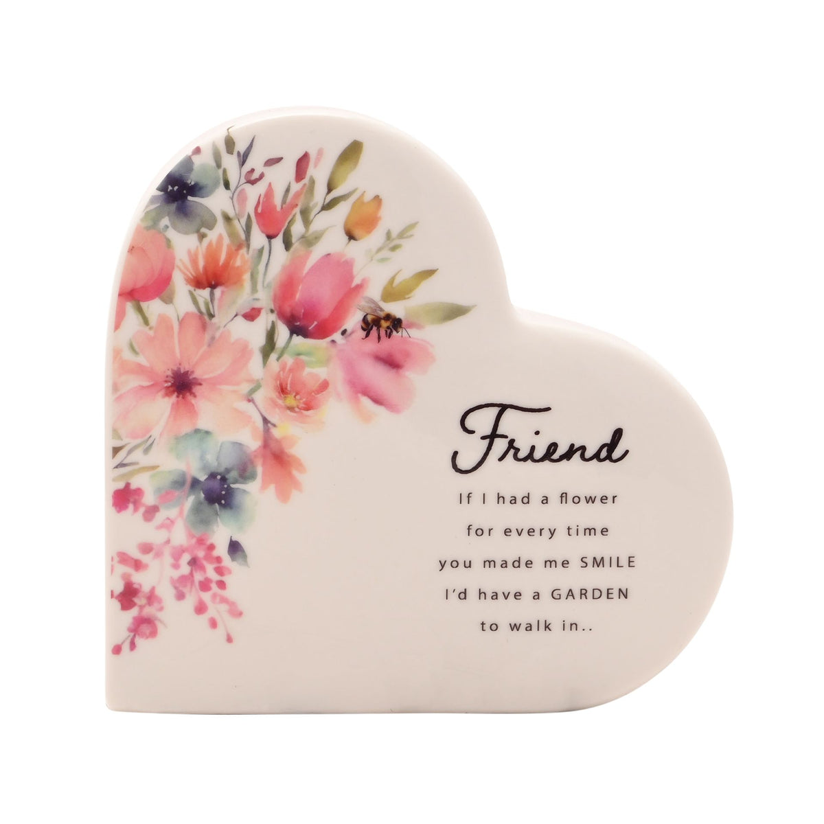 The Cottage Garden Ceramic Heart - Friend
