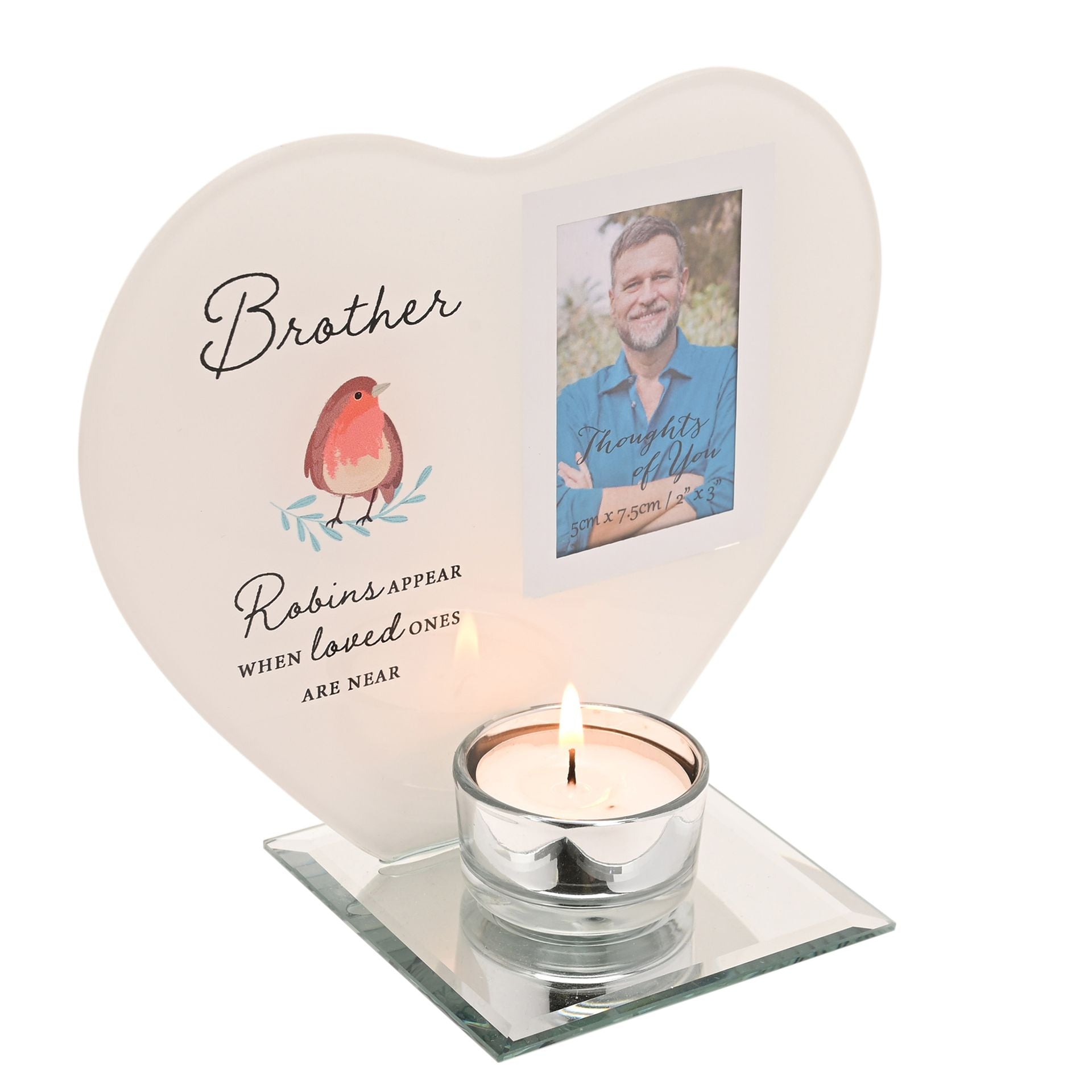 Thoughts of You Tea Light Holder with Photo - Brother