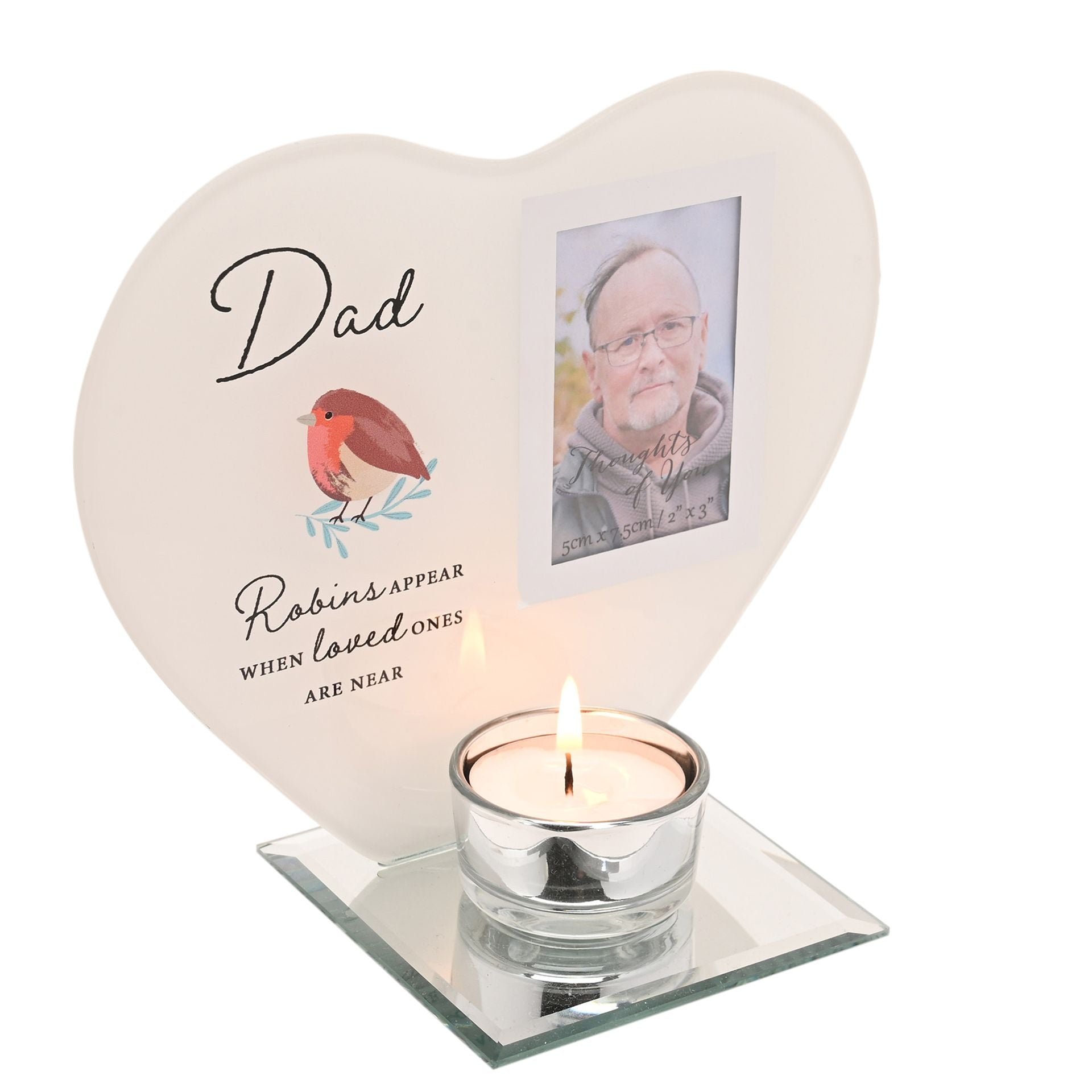 Thoughts of You Tea Light Holder with Photo - Dad