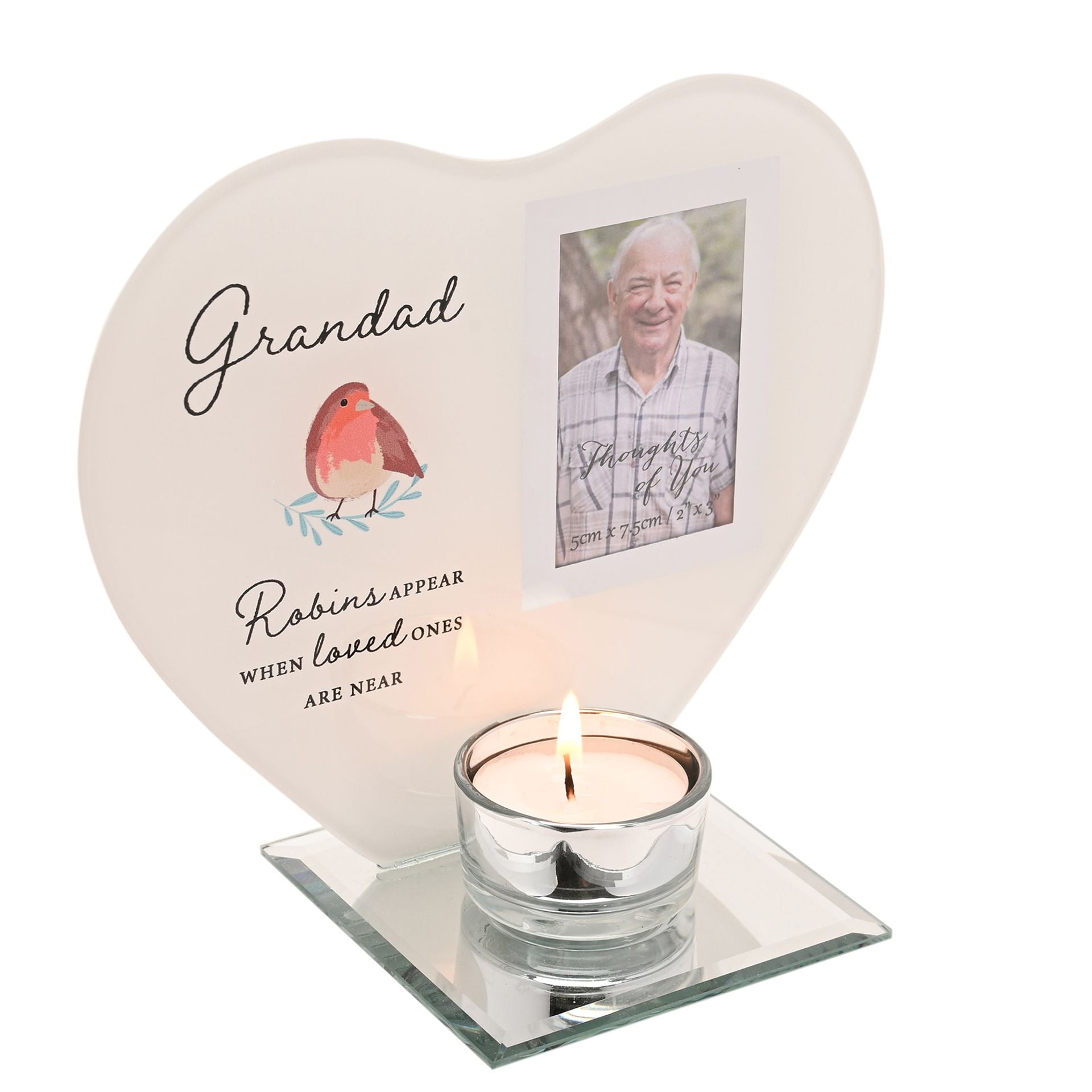 Thoughts of You Tea Light Holder with Photo - Grandad