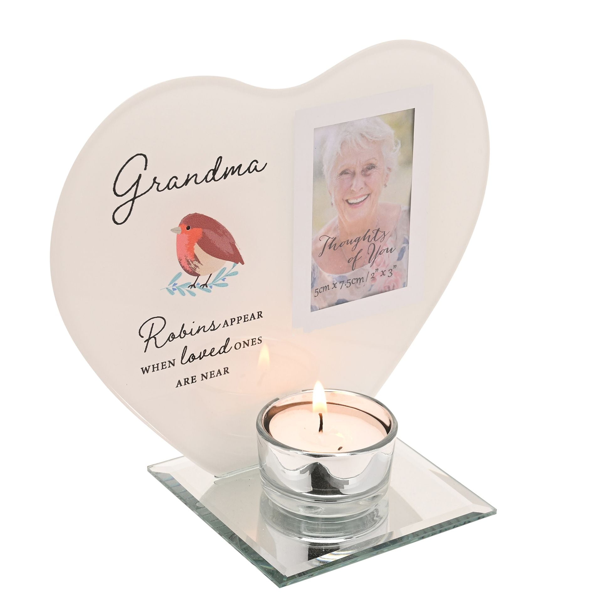 Thoughts of You Tea Light Holder with Photo - Grandma