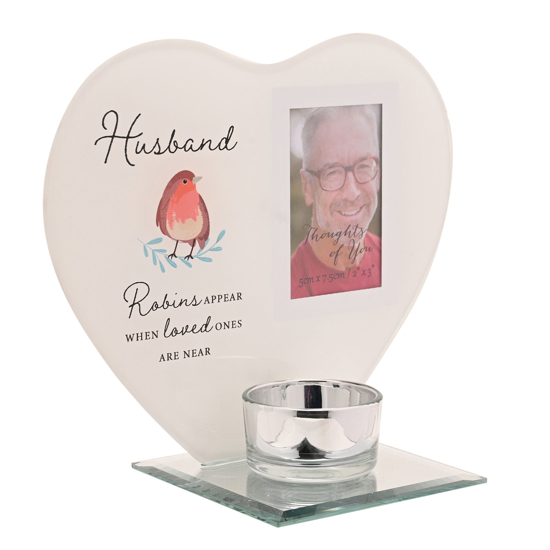 Thoughts of You Tea Light Holder with Photo - Husband