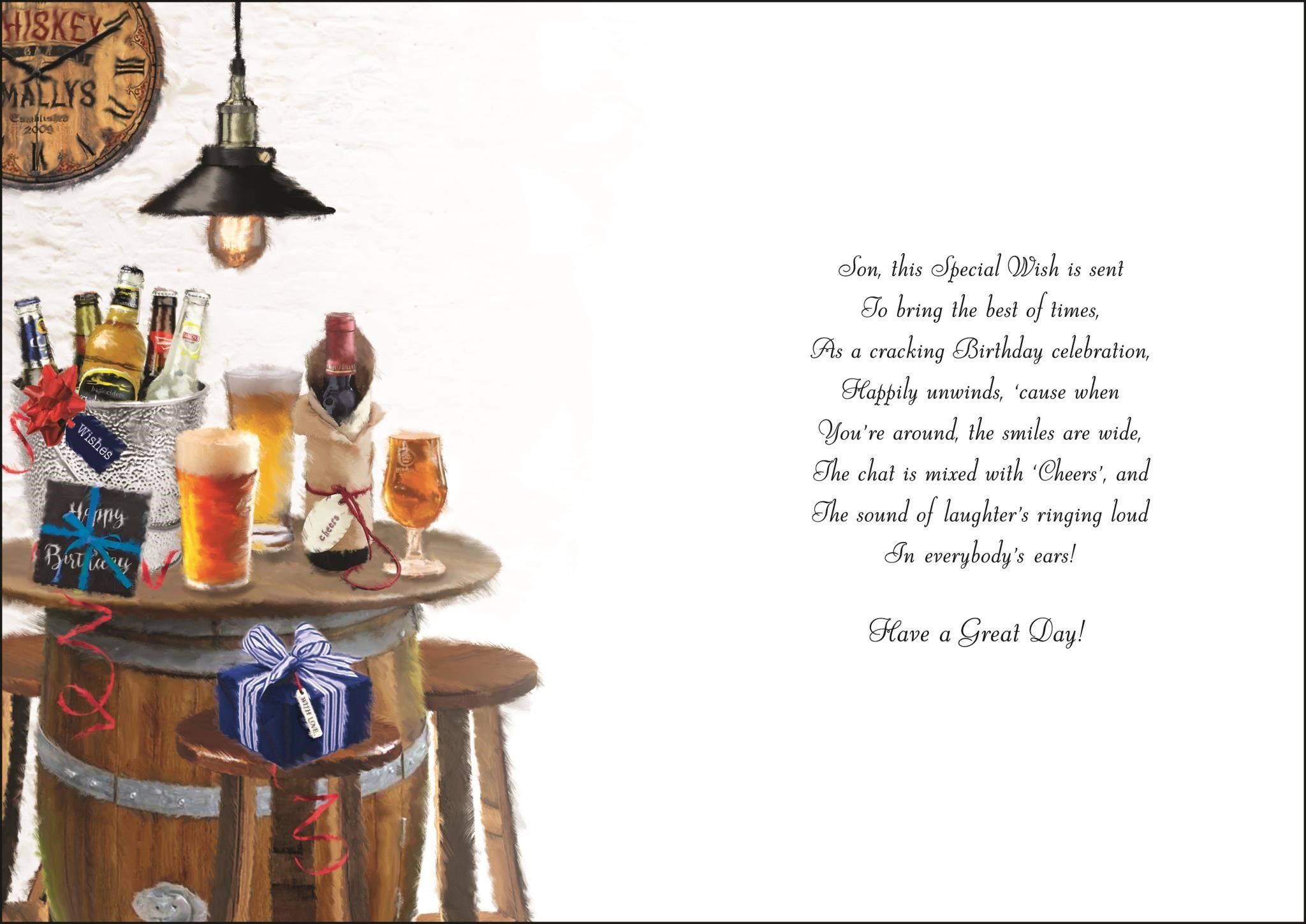 Son Birthday Card - A Choice Drinks To Celebrate With