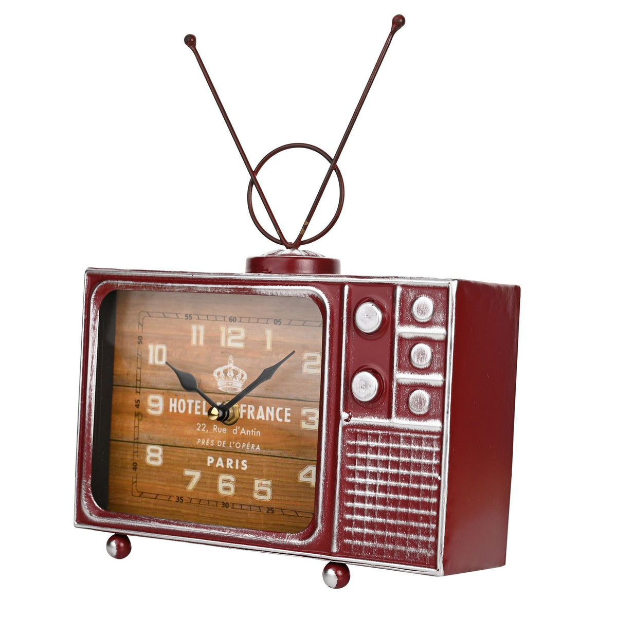 Hometime Metal Mantel Clock - Retro TV