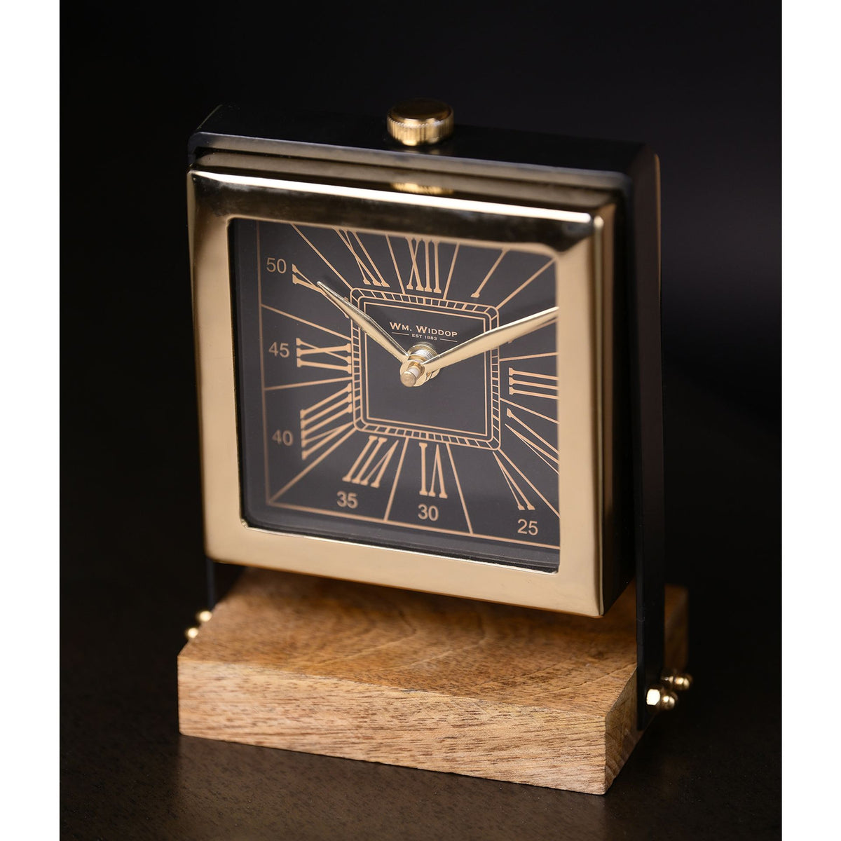 Wm.Widdop Table Clock On A Stand