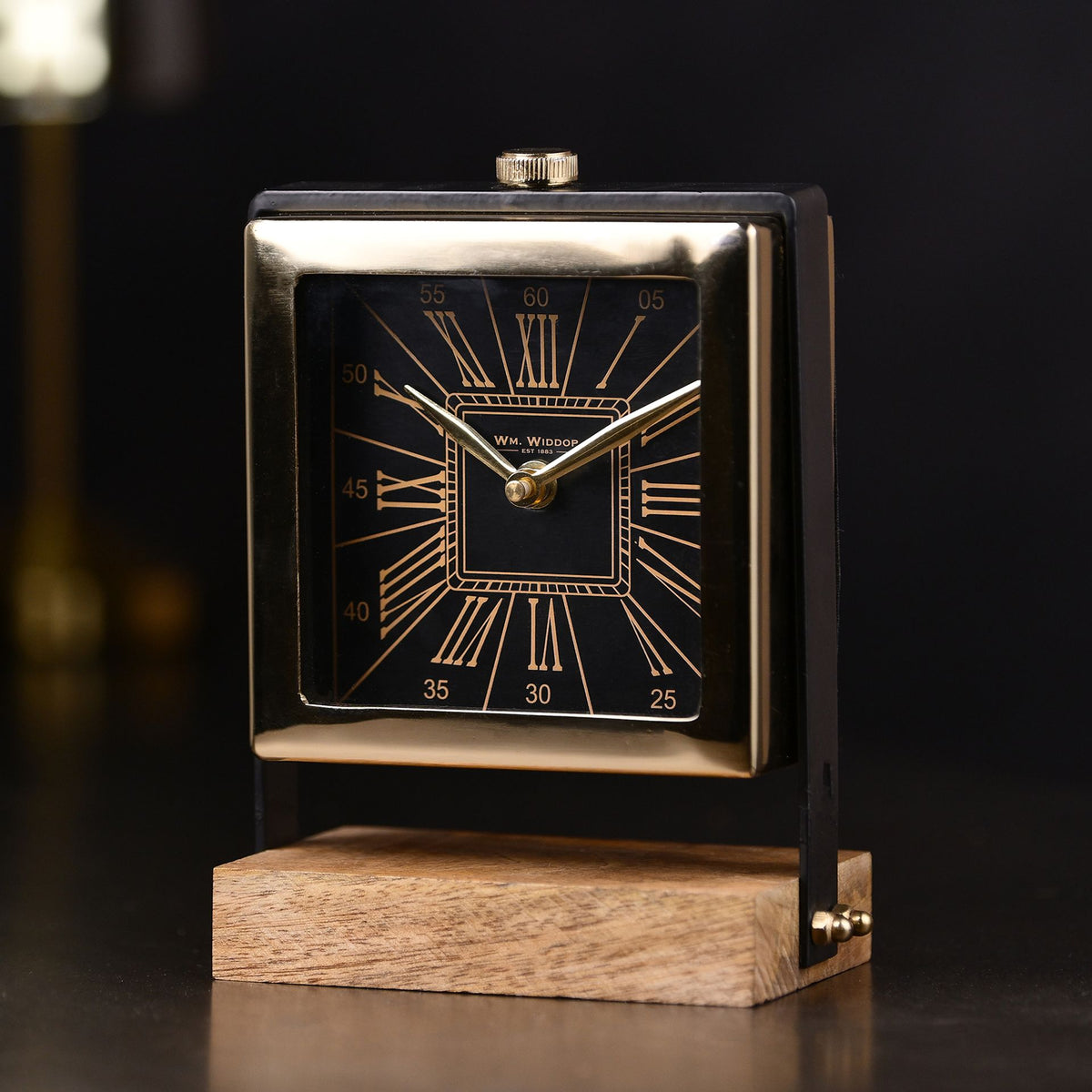 Wm.Widdop Table Clock On A Stand