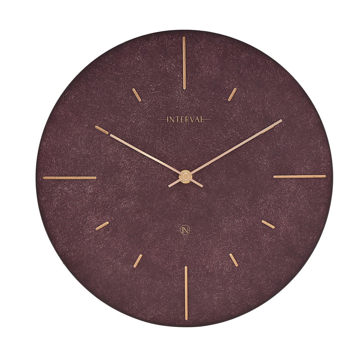 Interval Resin Wall Clock 30cm - Amethyst & Gold