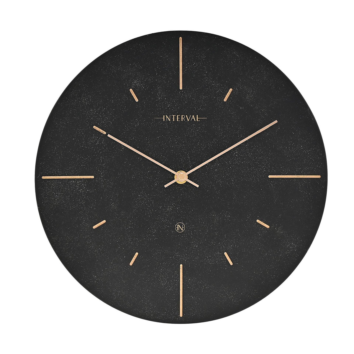 Interval Resin Wall Clock 30cm - Black & Gold