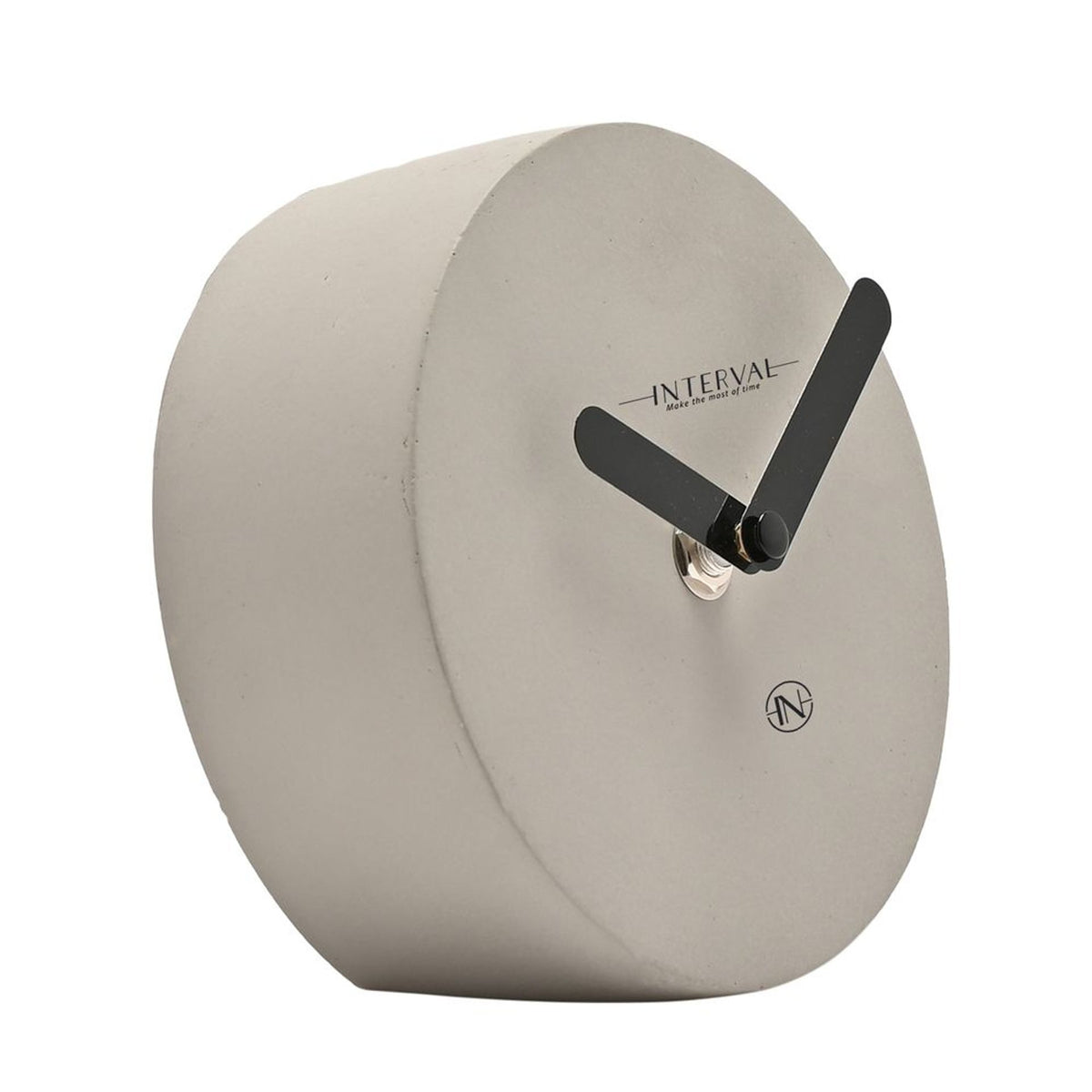 Interval Round Cement Mantel Clock - 13cm