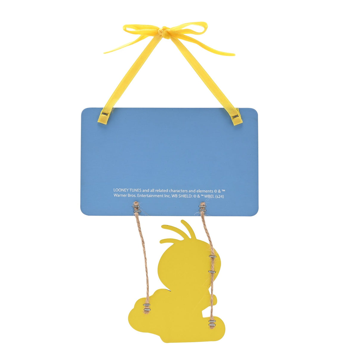 Warner Bros Looney Tunes Tweety Pie MDF Plaque With Swinging Tweety - 15cm