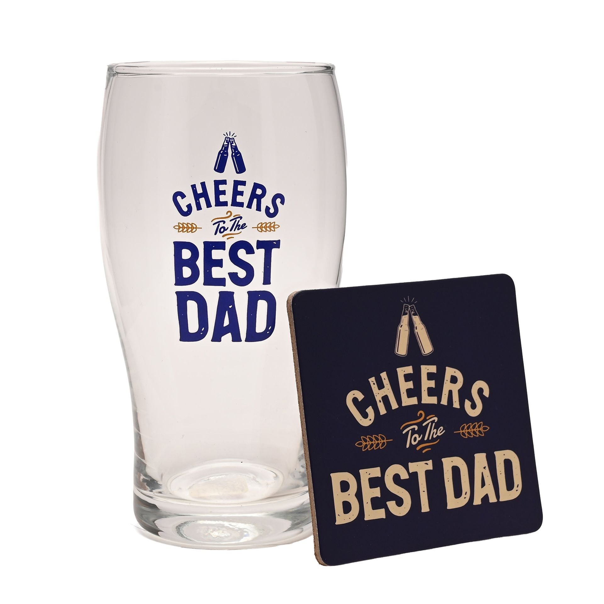 Well Crafted Pint Glass and Coaster Set - Dad