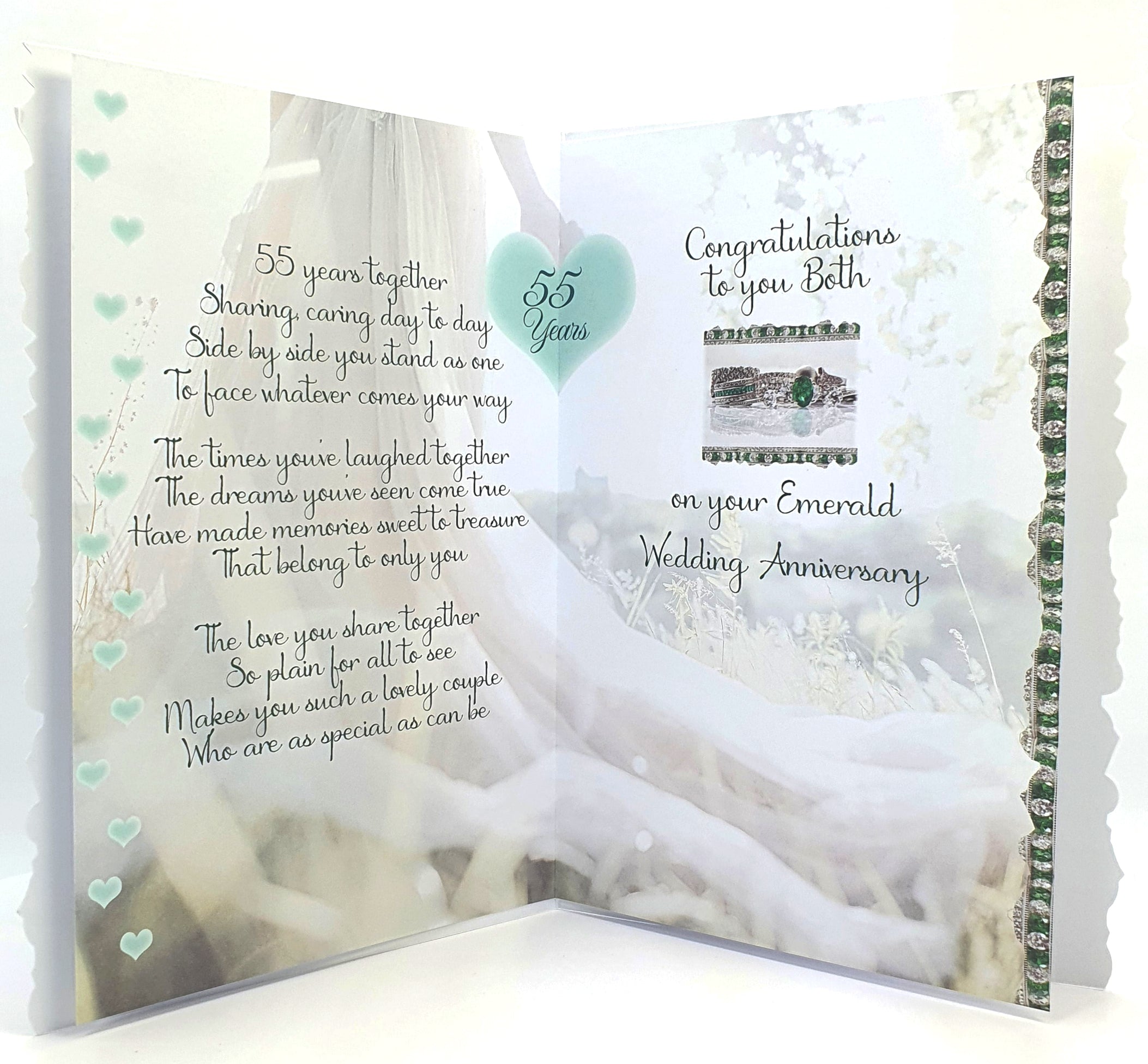 55th Wedding Anniversary Card - Emerald Ring