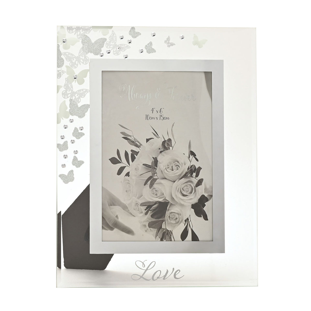 Always & Forever Glass Frame Butterflies 4" x 6"