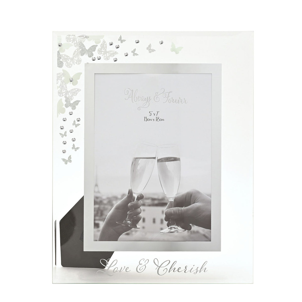 Always & Forever Glass Frame Butterflies 5" x 7"