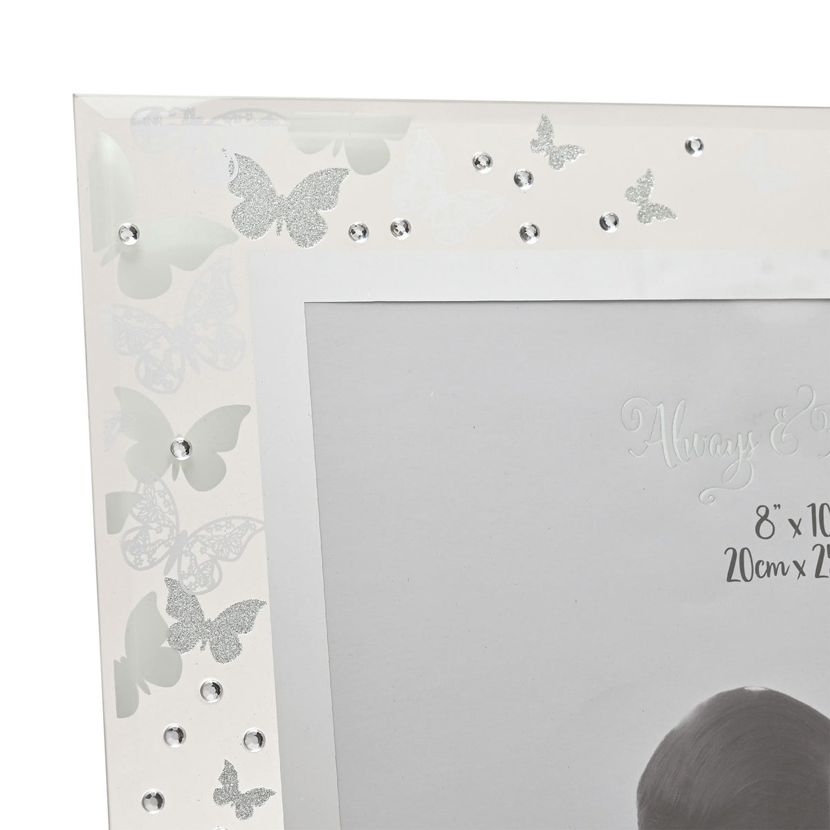 Always & Forever Glass Frame Butterflies 8" x 10"