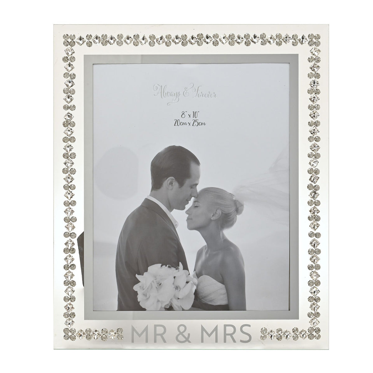 Always & Forever Crystal Border Frame 8" x 10"