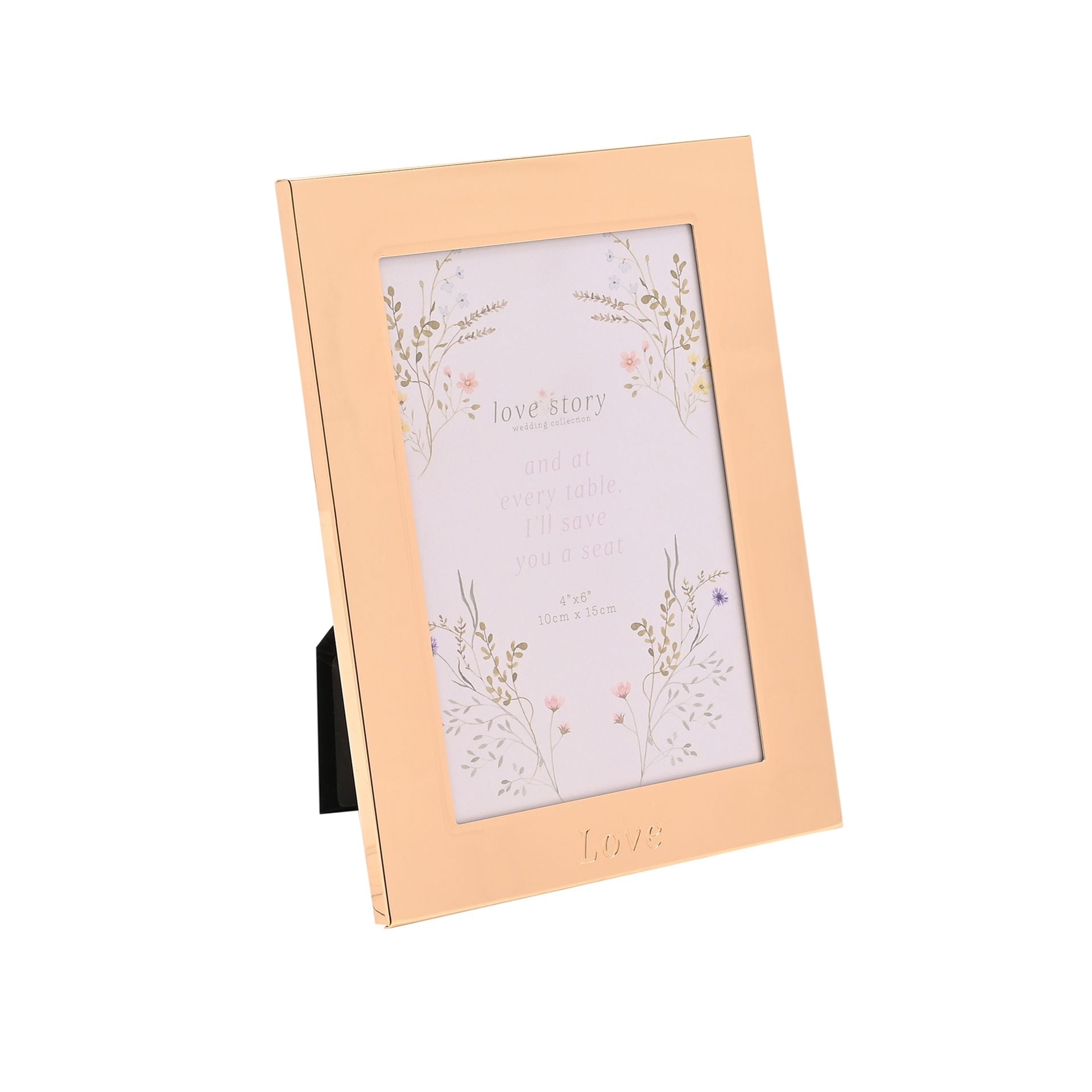 Love Story Wildflower Gold Photo Frame 4" x 6" - Love