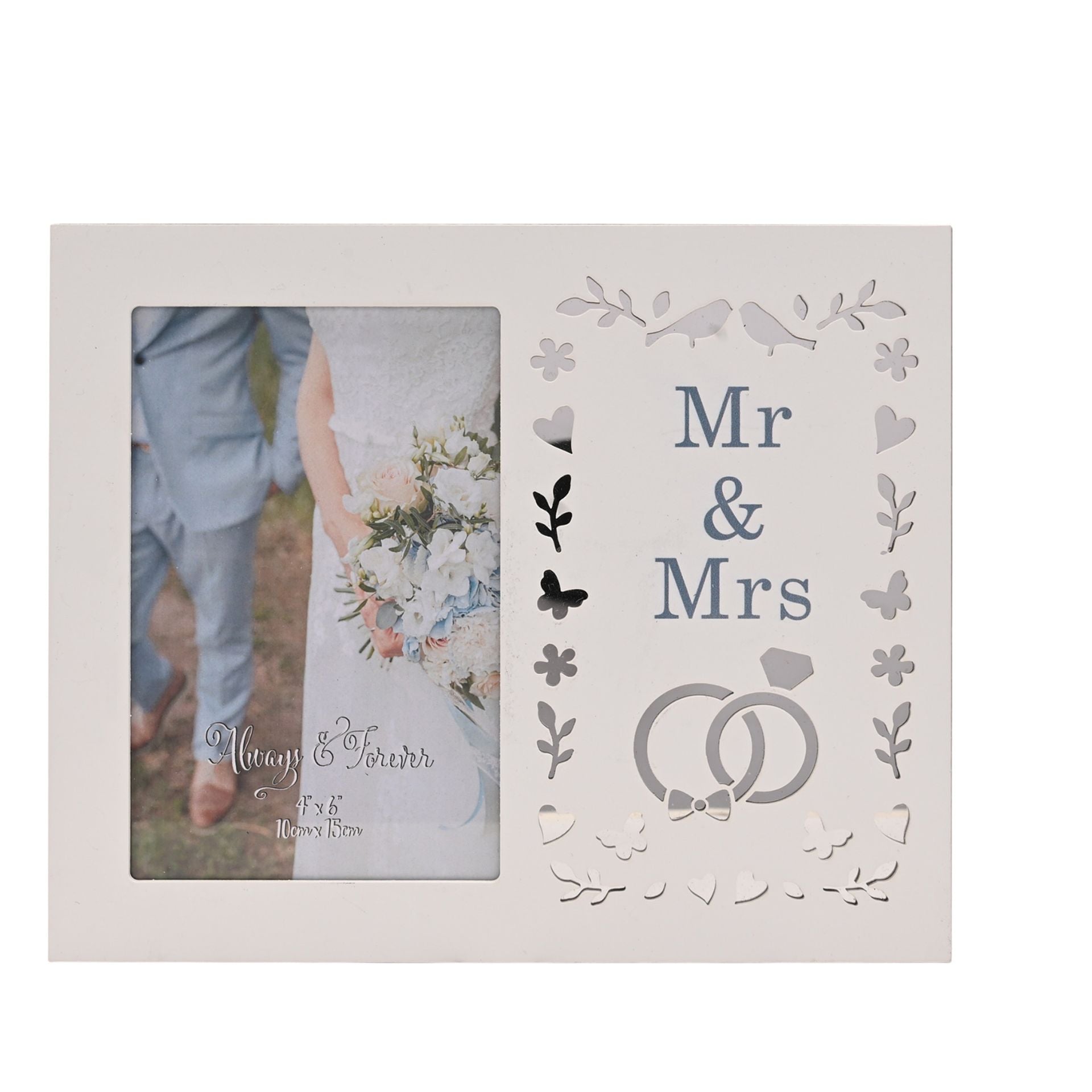 Always & Forever Laser Cut Photo Frame 4 x 6ins - Mr & Mrs