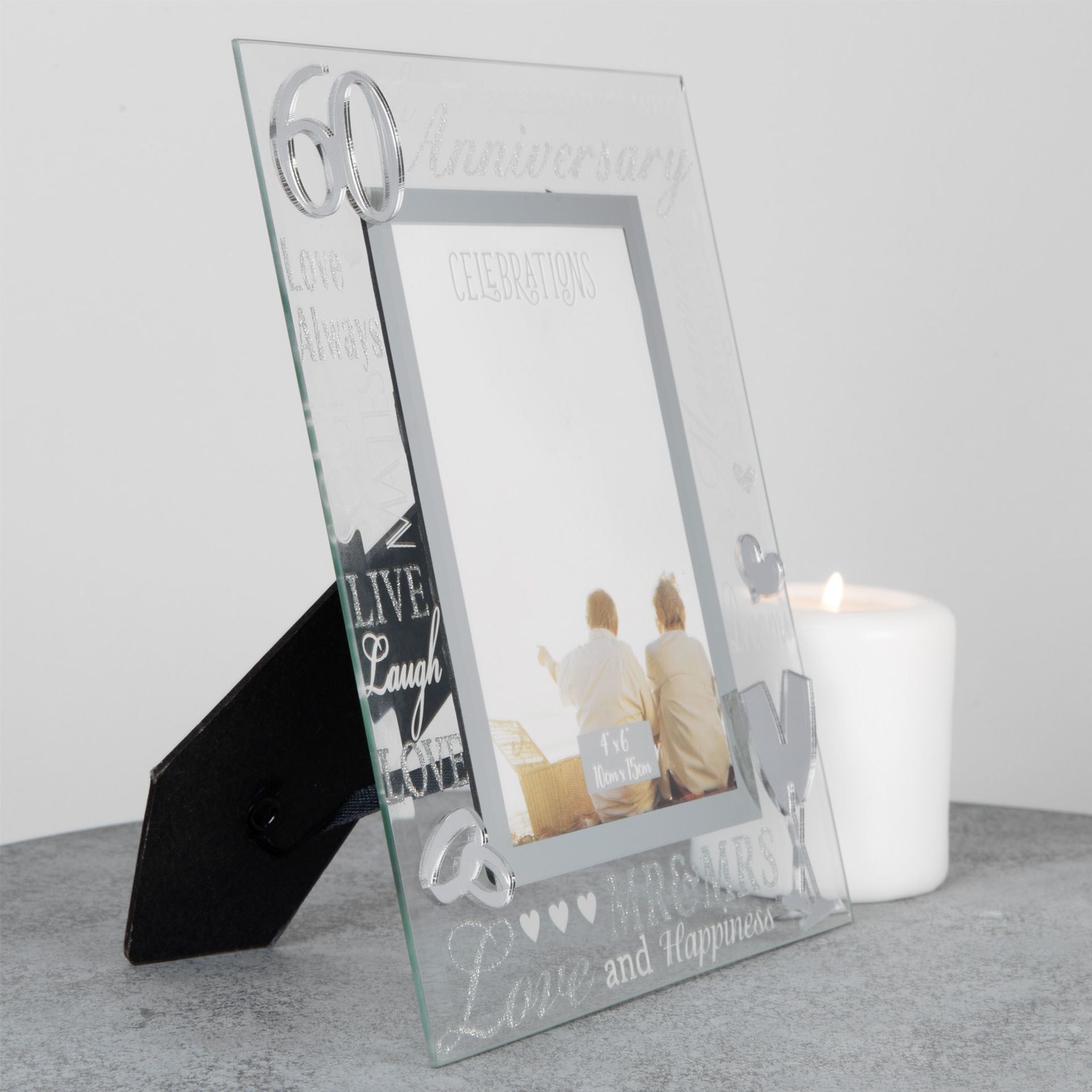 Mirror 3D Words  Anniversary Frame 4" x 6" - 60