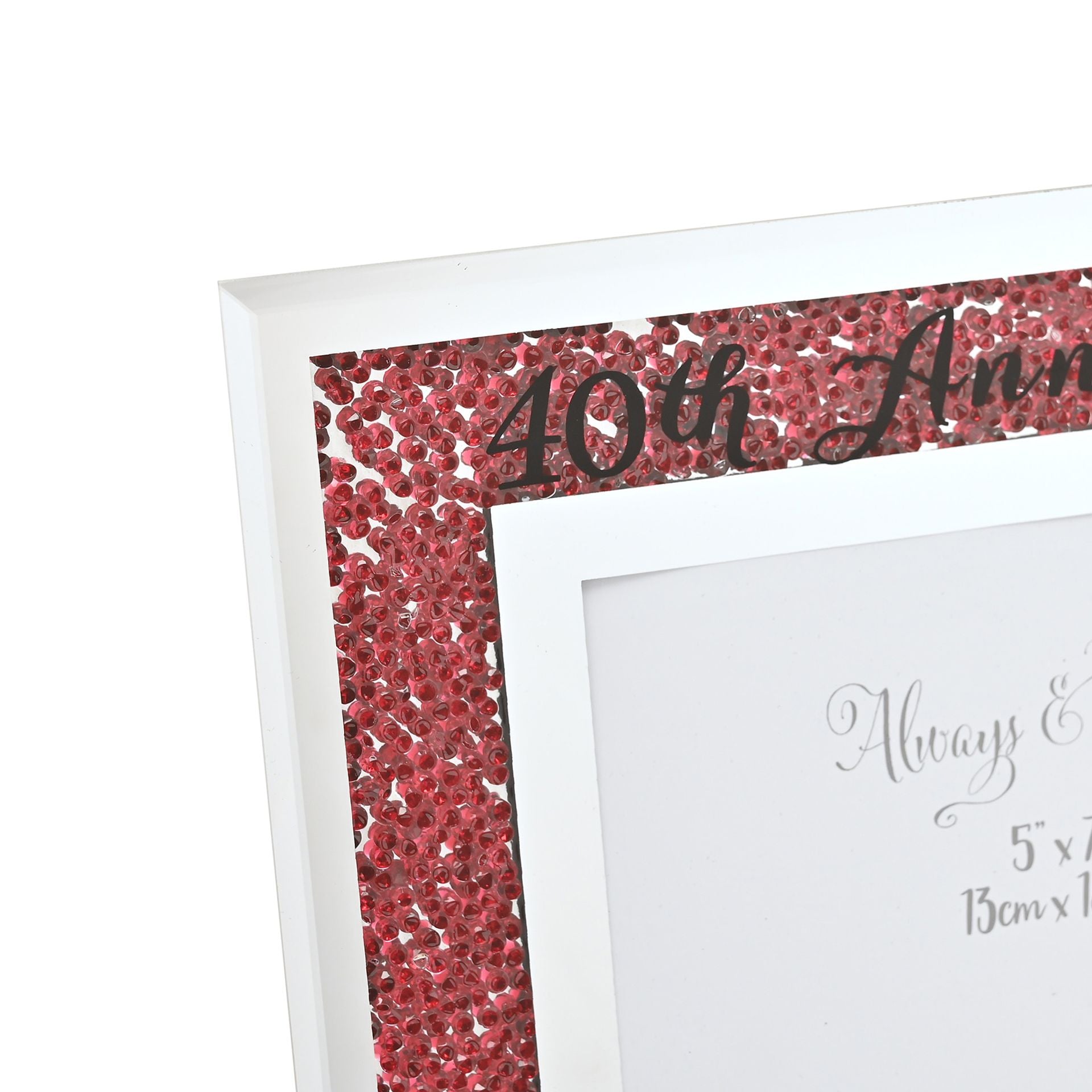 Celebrations Crystal Border Frame 5" x 7" - 40th Anniversary