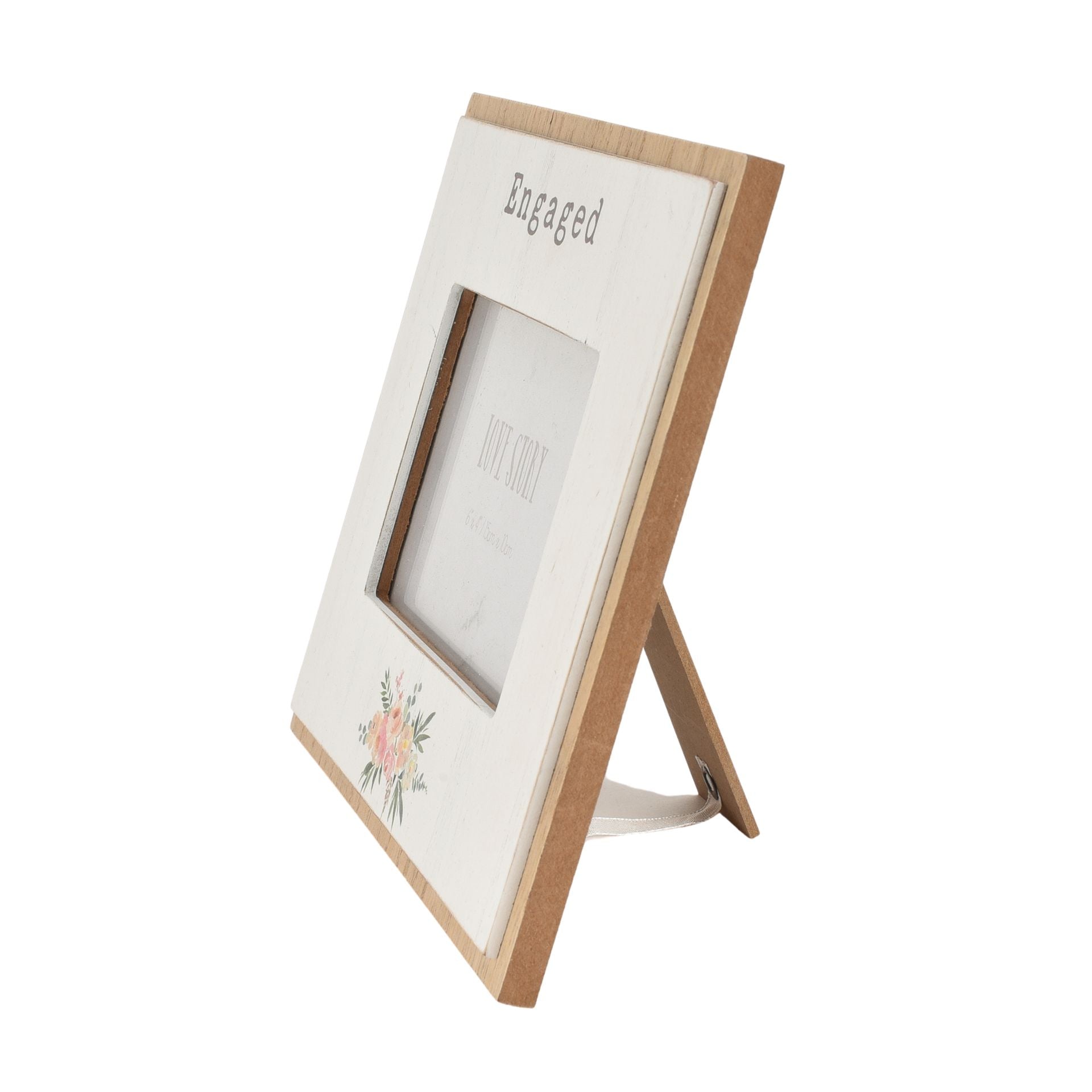 Love Story Photo Frame 6" x 4" "Engaged"