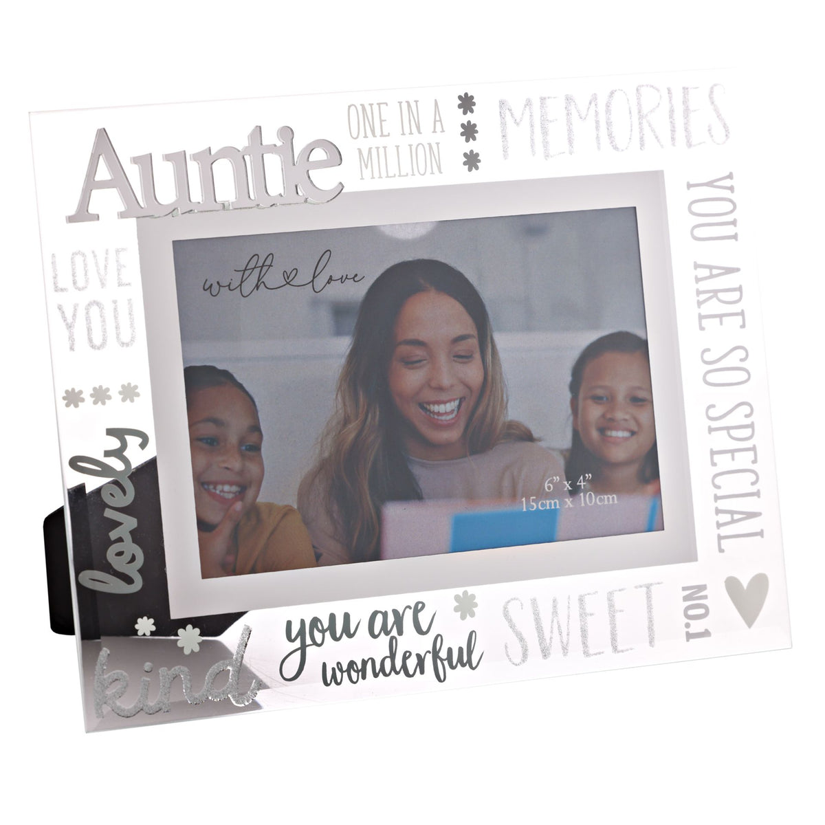 With Love Glass Frame With 3D - Auntie