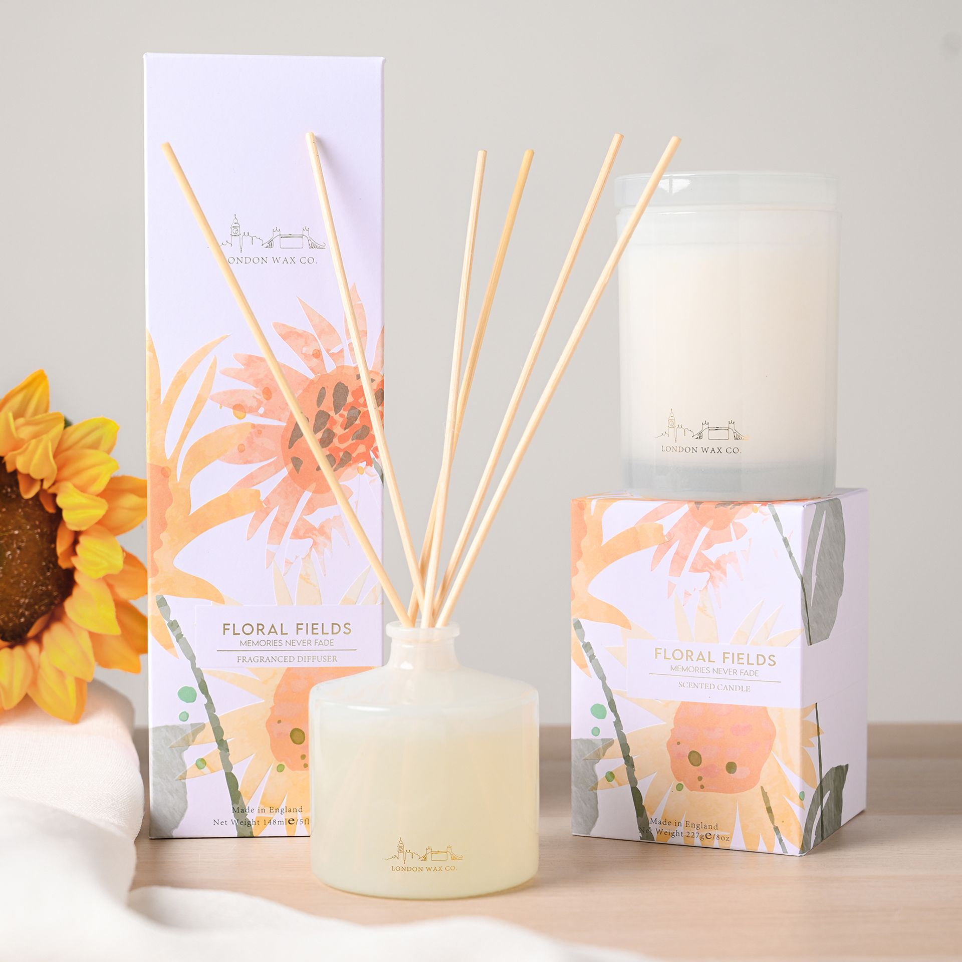 The London Wax Company Floral Fields 1 Wick Candle 227g