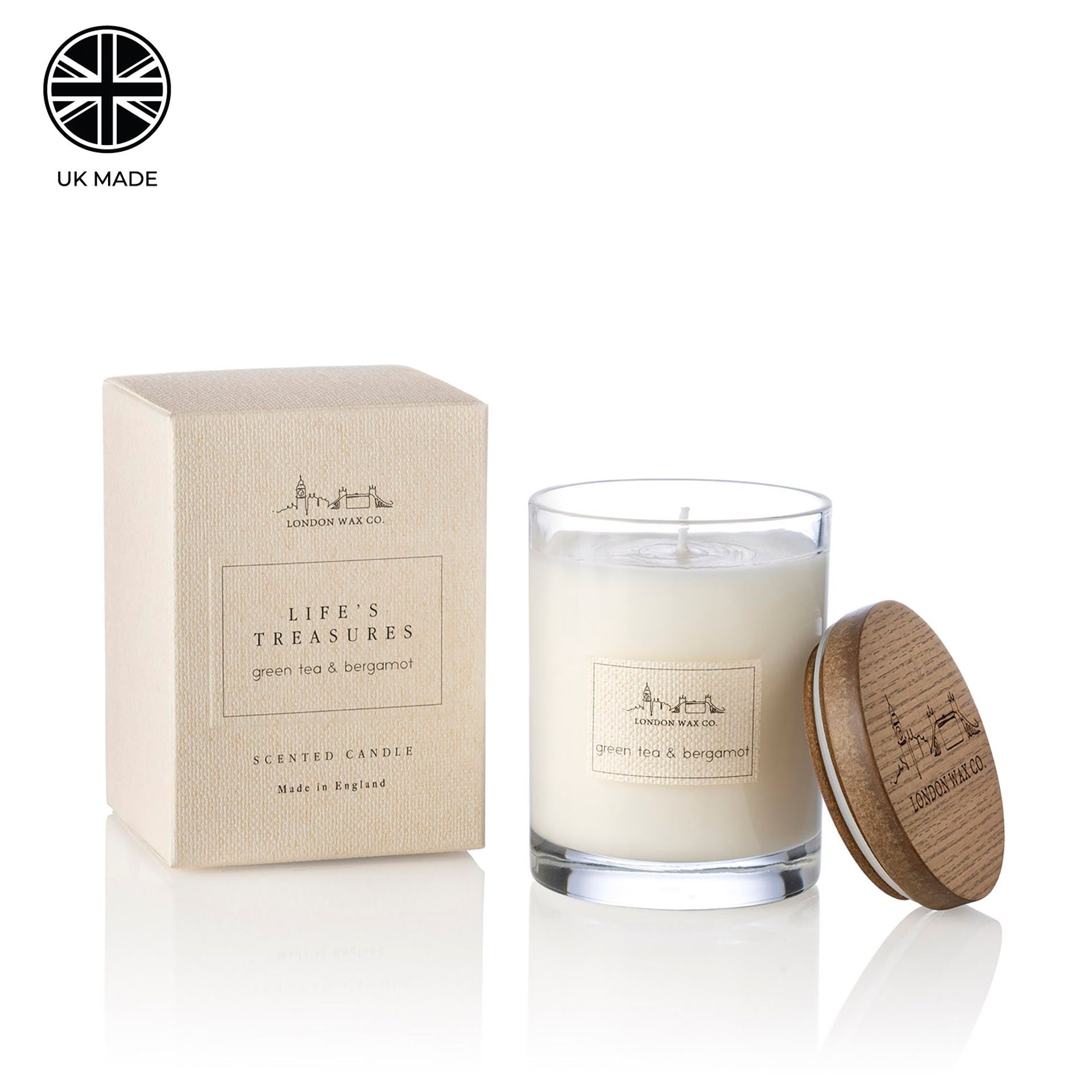 The London Wax Company Green Tea & Bergamot Lidded Candle 226g