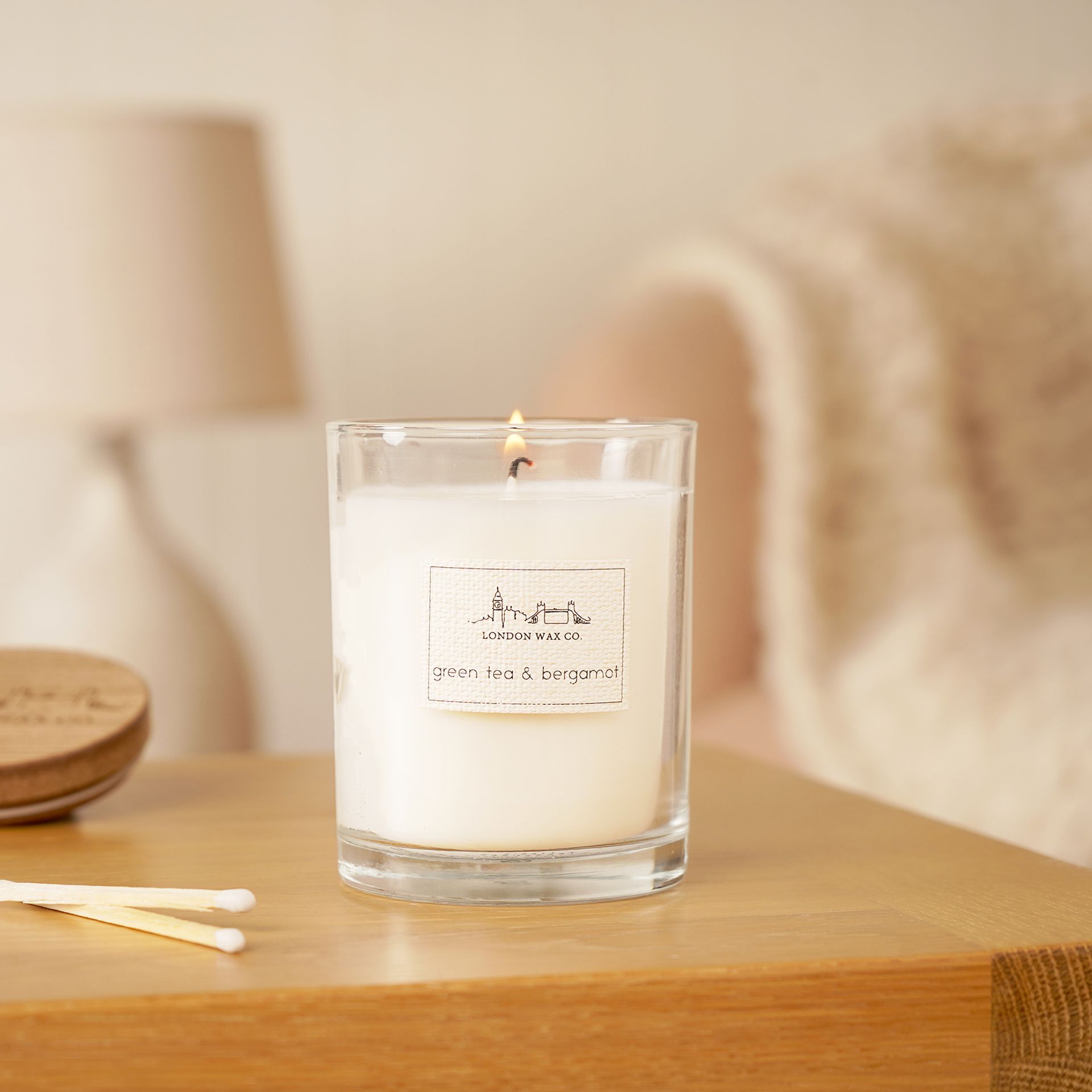 The London Wax Company Green Tea & Bergamot Lidded Candle 226g