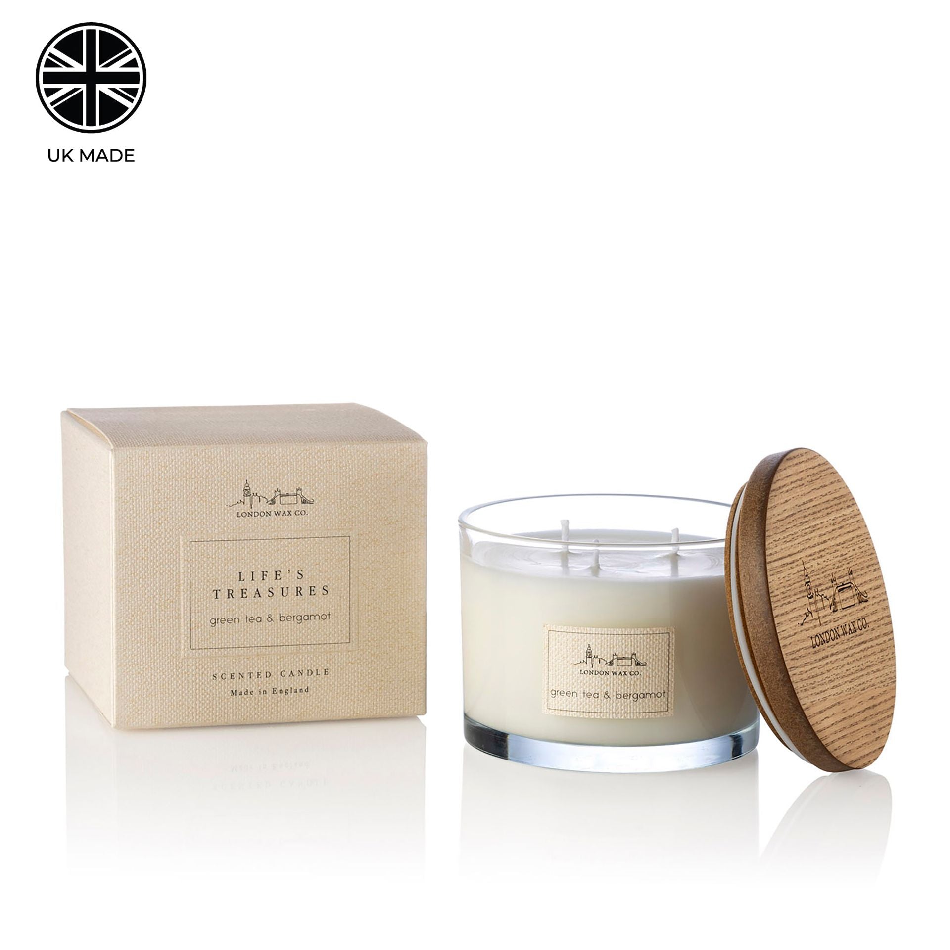 The London Wax Company Green Tea & Bergamot Lidded Candle 368g