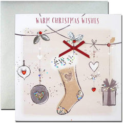 Second Nature Warm Christmas Wishes Christmas Card Hand-Finished