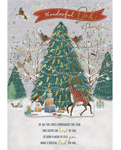Dad Christmas Card - Winter Forest Wildlife