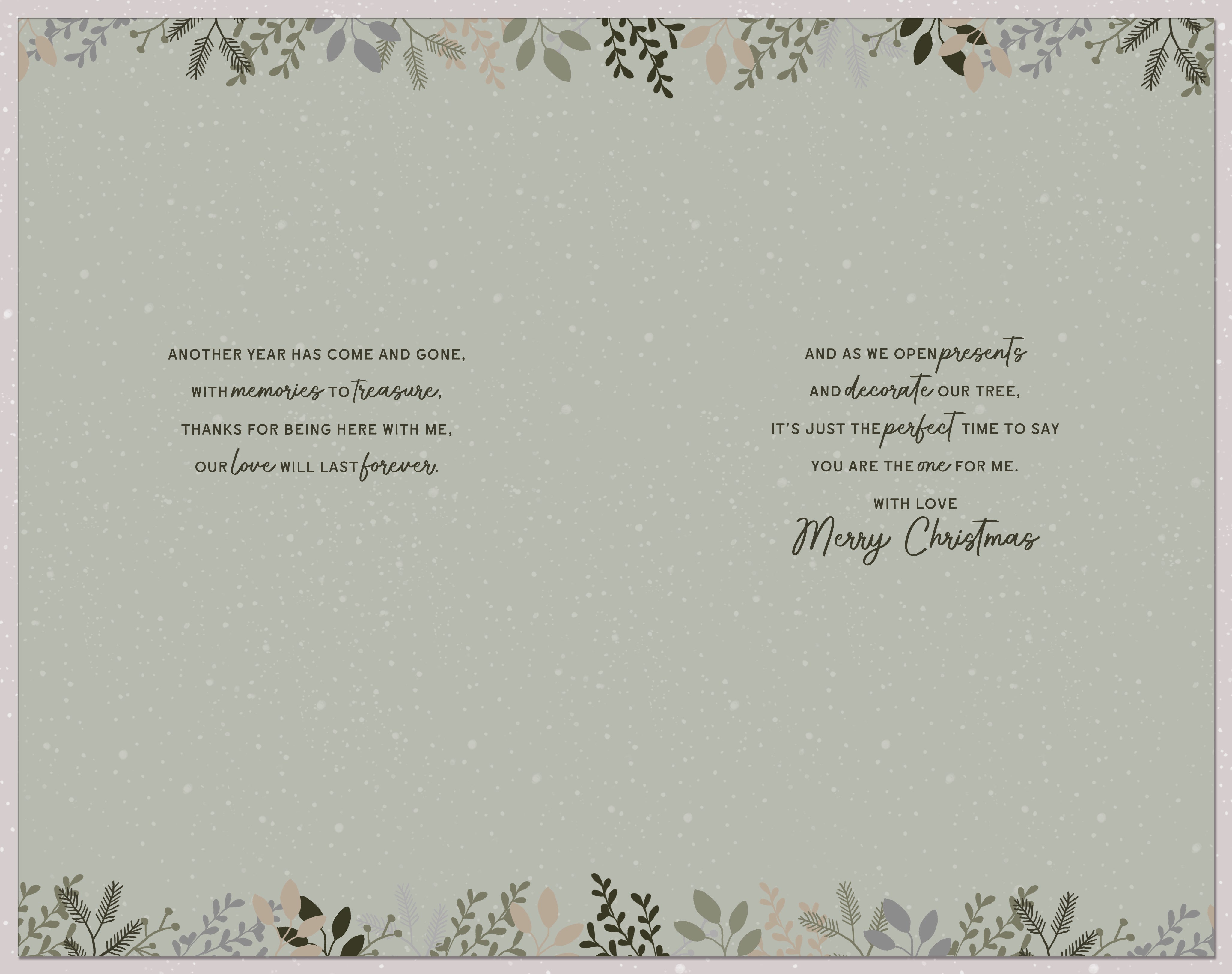 One I Love Christmas Card - Reindeer And Trees