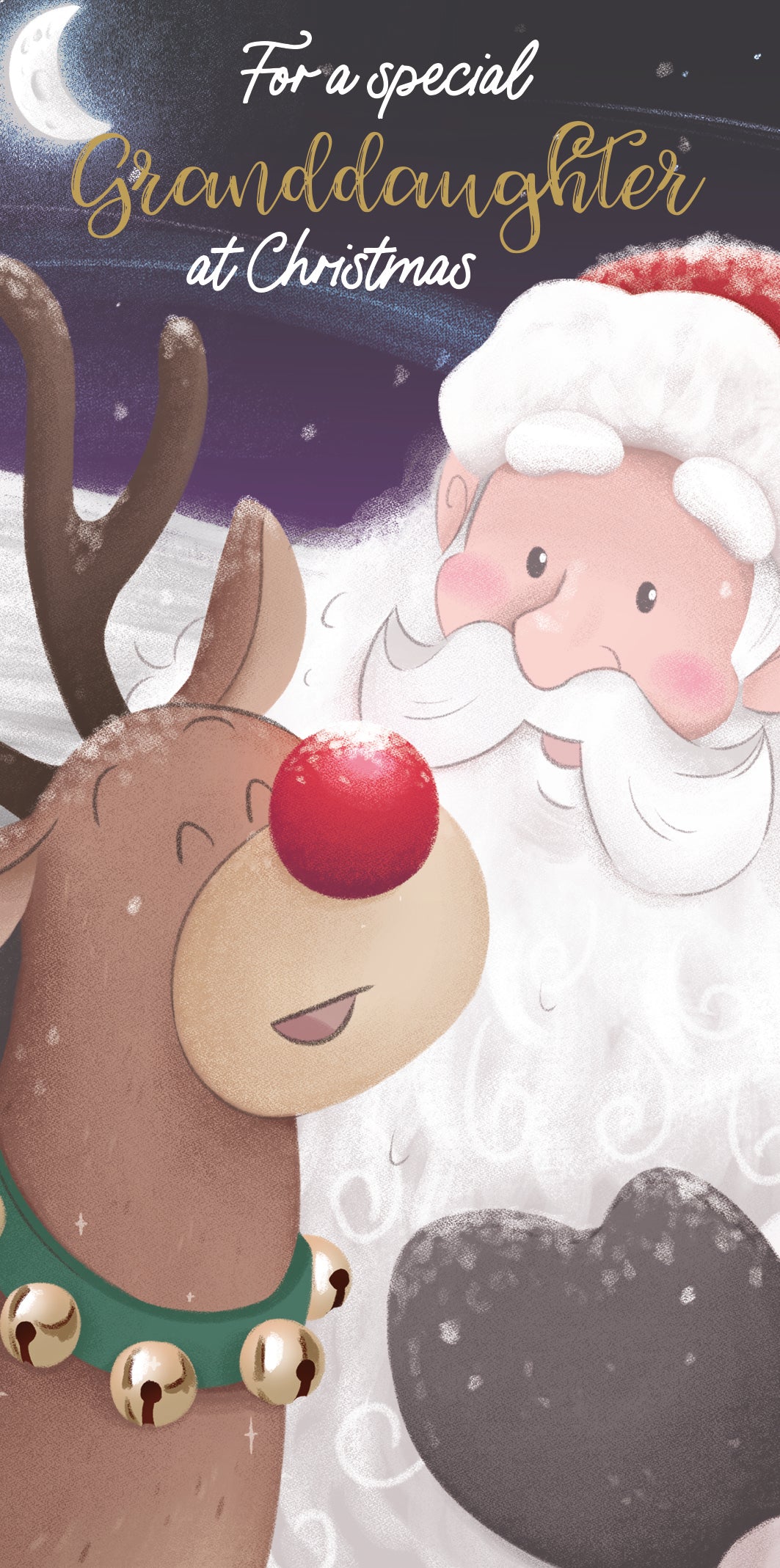 Money Wallet Granddaughter Card - Santa And Reindeer