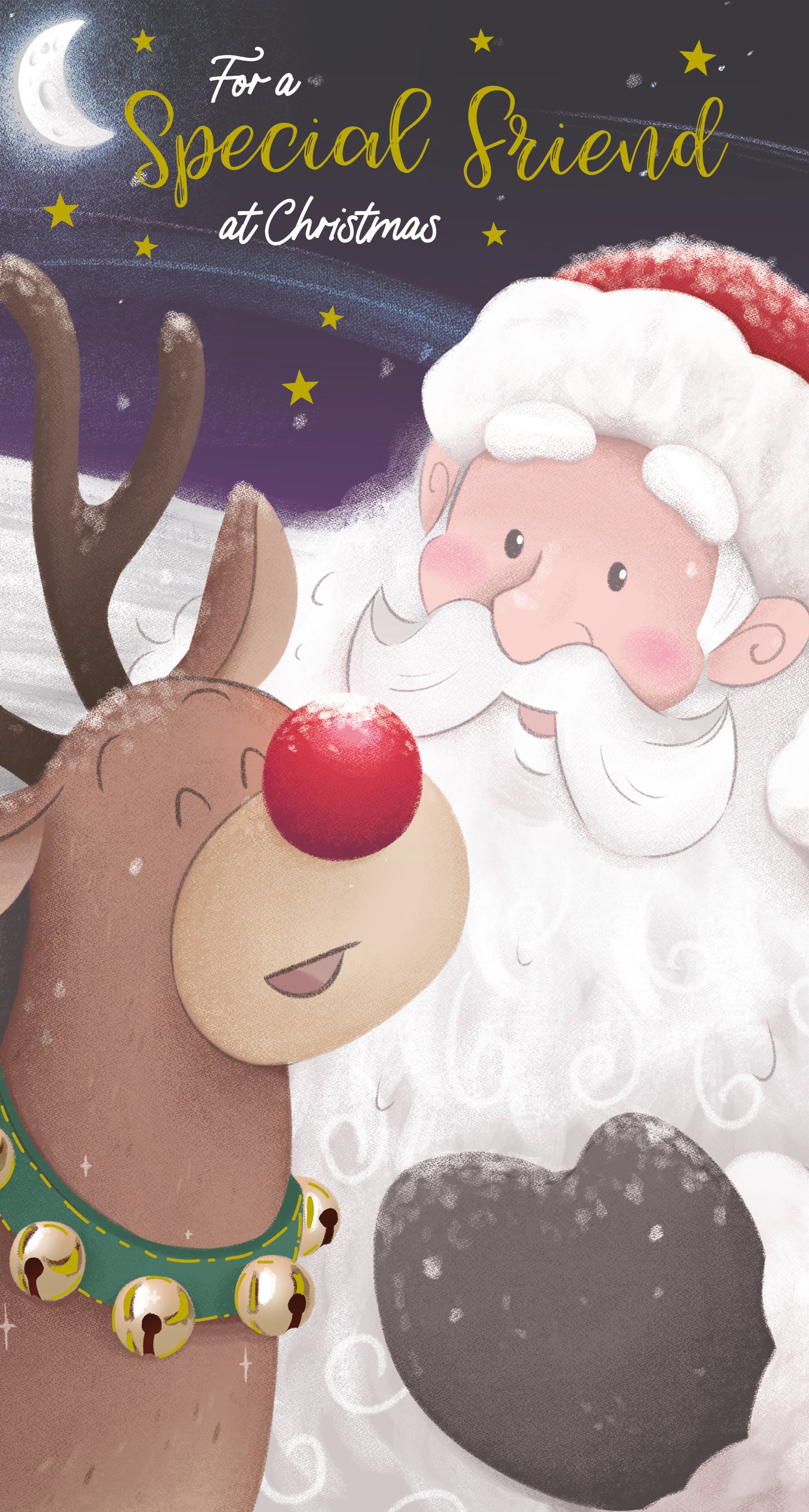 Special Friend Christmas Card - Santa And Reindeer