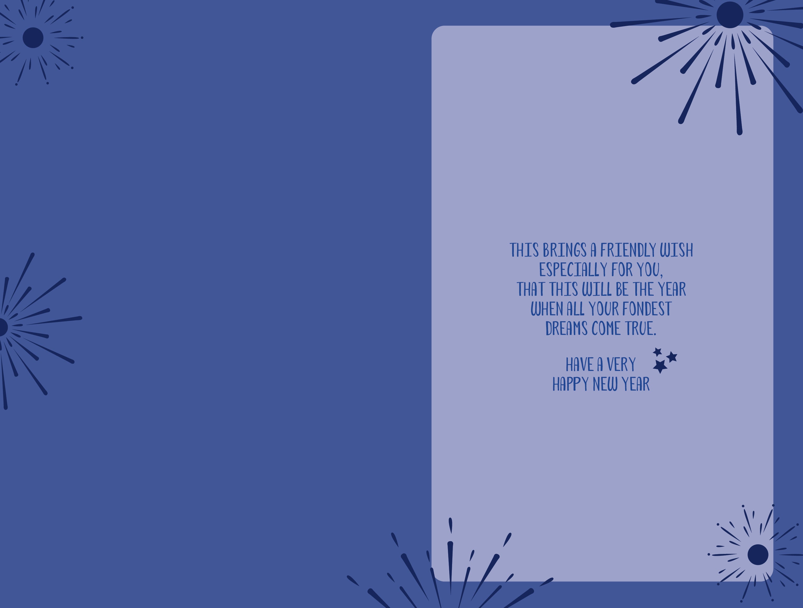 Happy New Year Card - Gold And Blue Stars