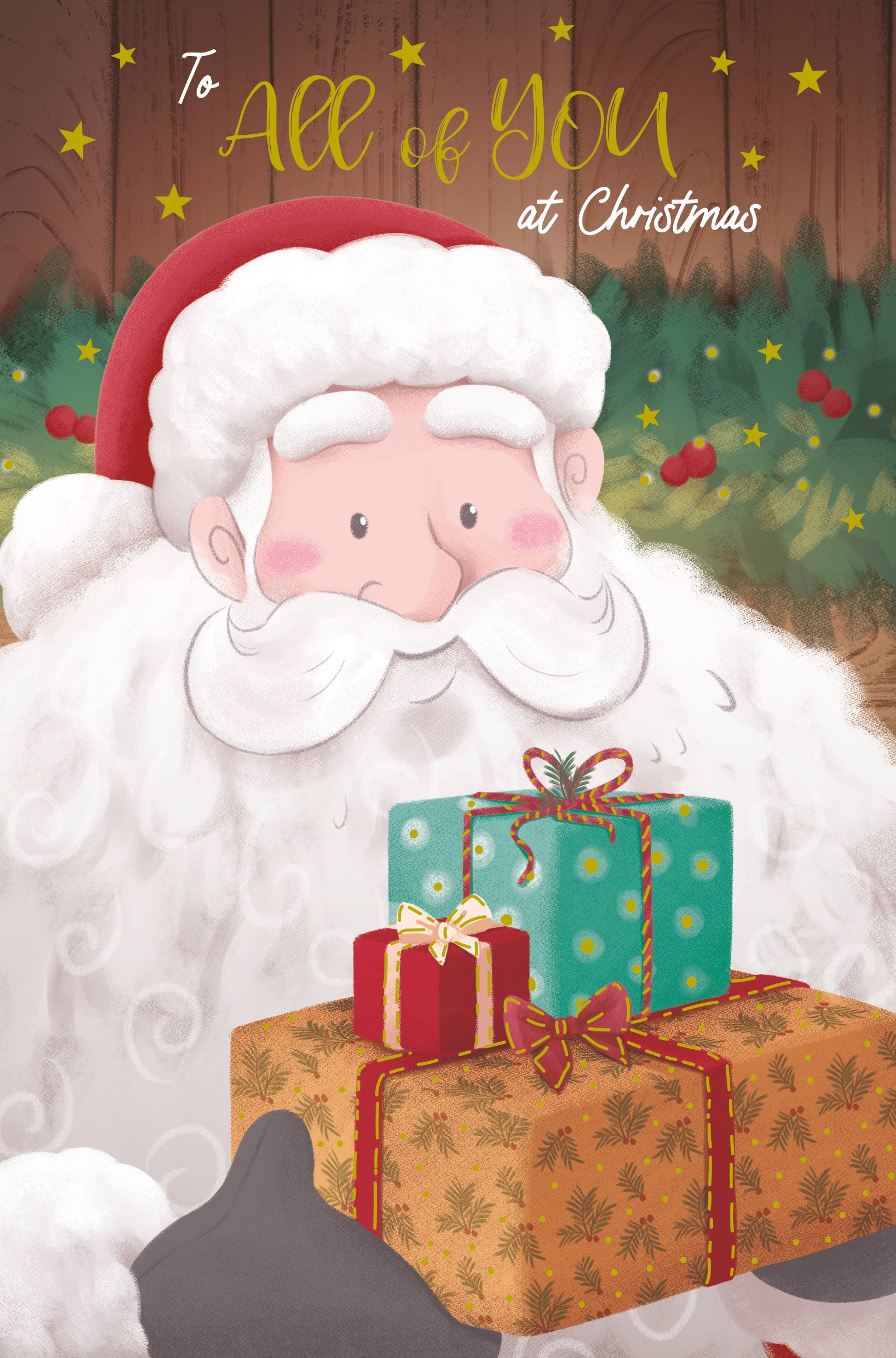 To All Santa Carrying Christmas Presents Card