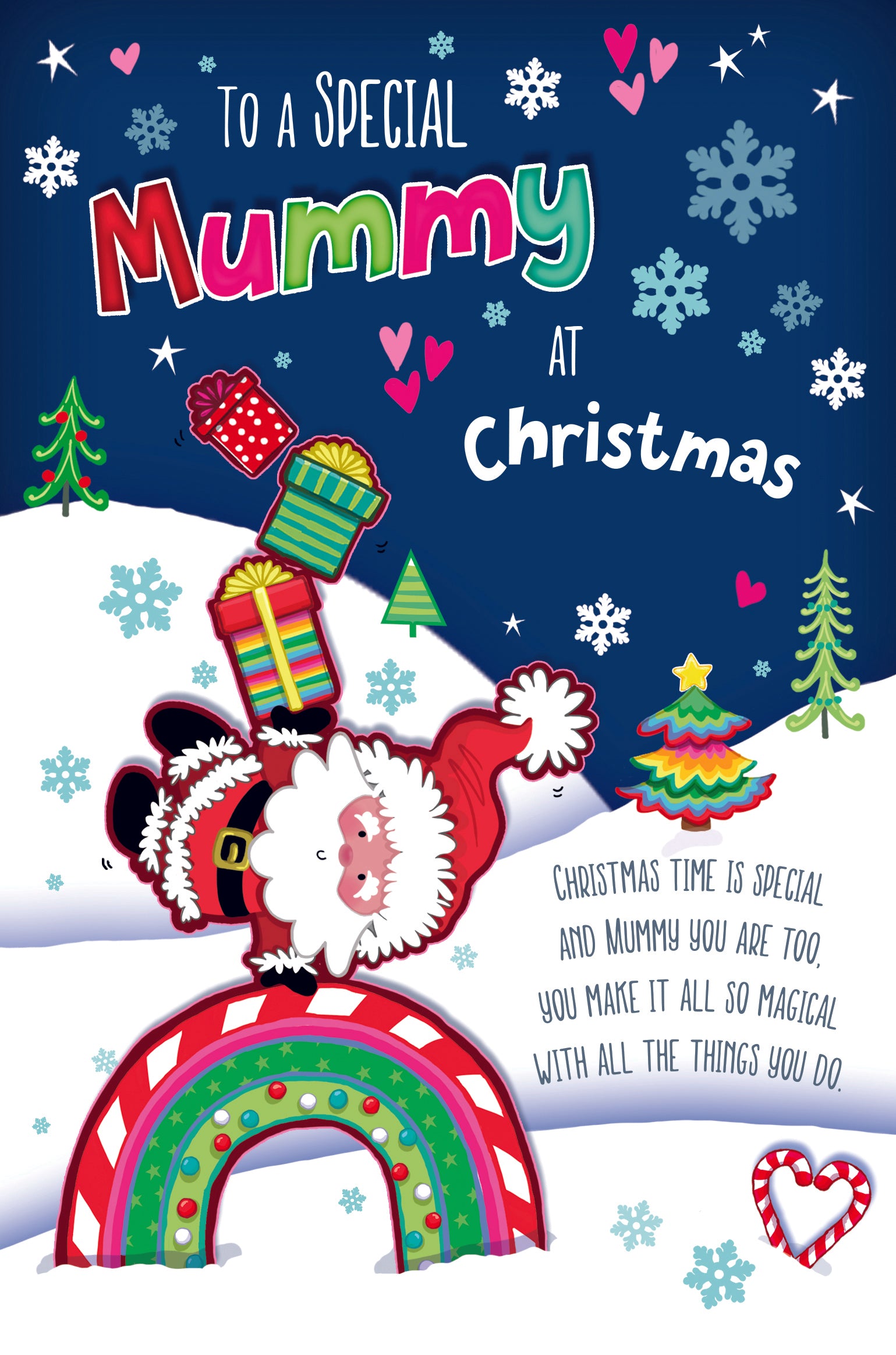 Mummy Christmas Card - Father Christmas With Gifts