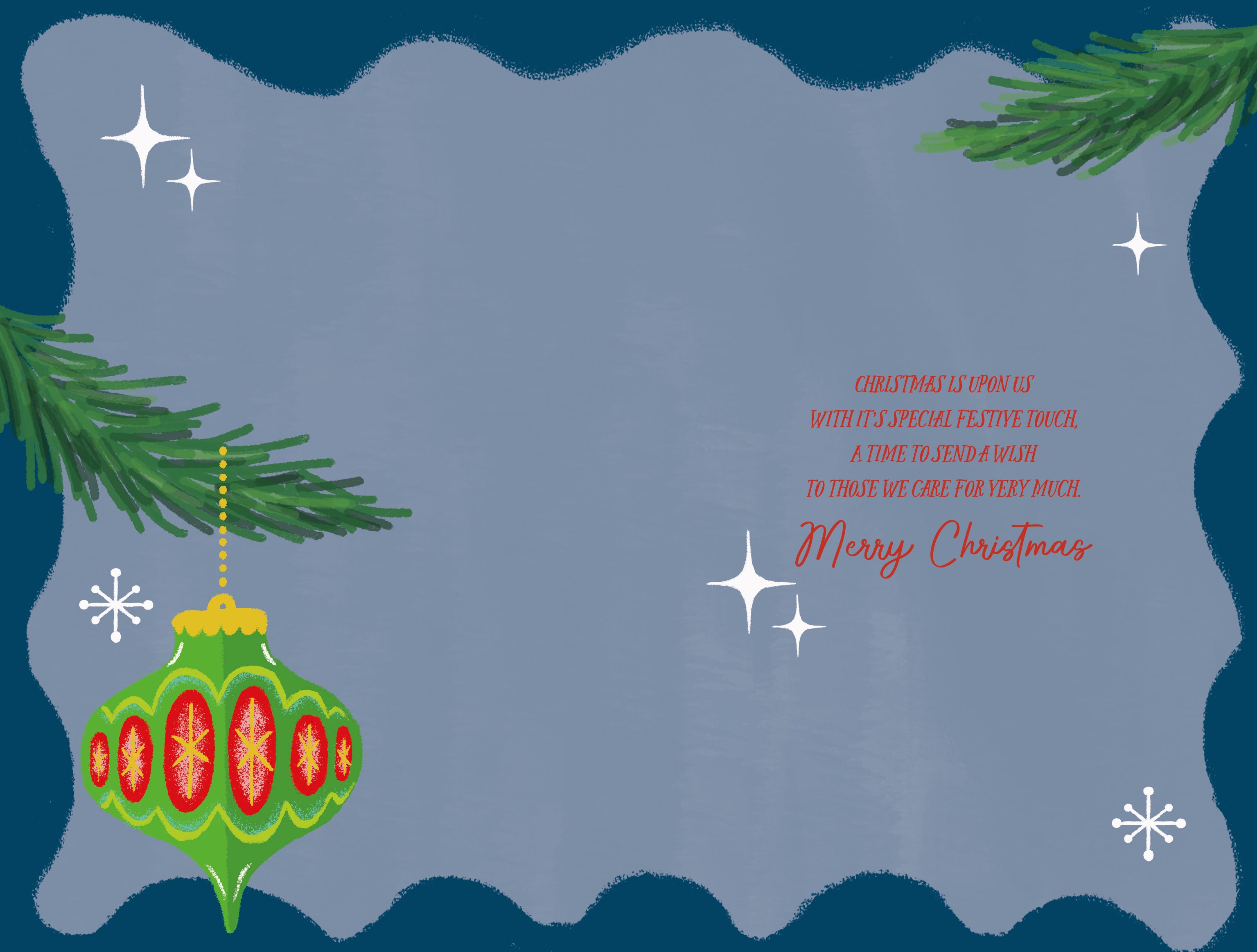Cousin Male Christmas Card - Baubles
