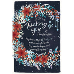 Thinking Of You Christmas Card - Poinsettias And Foliage