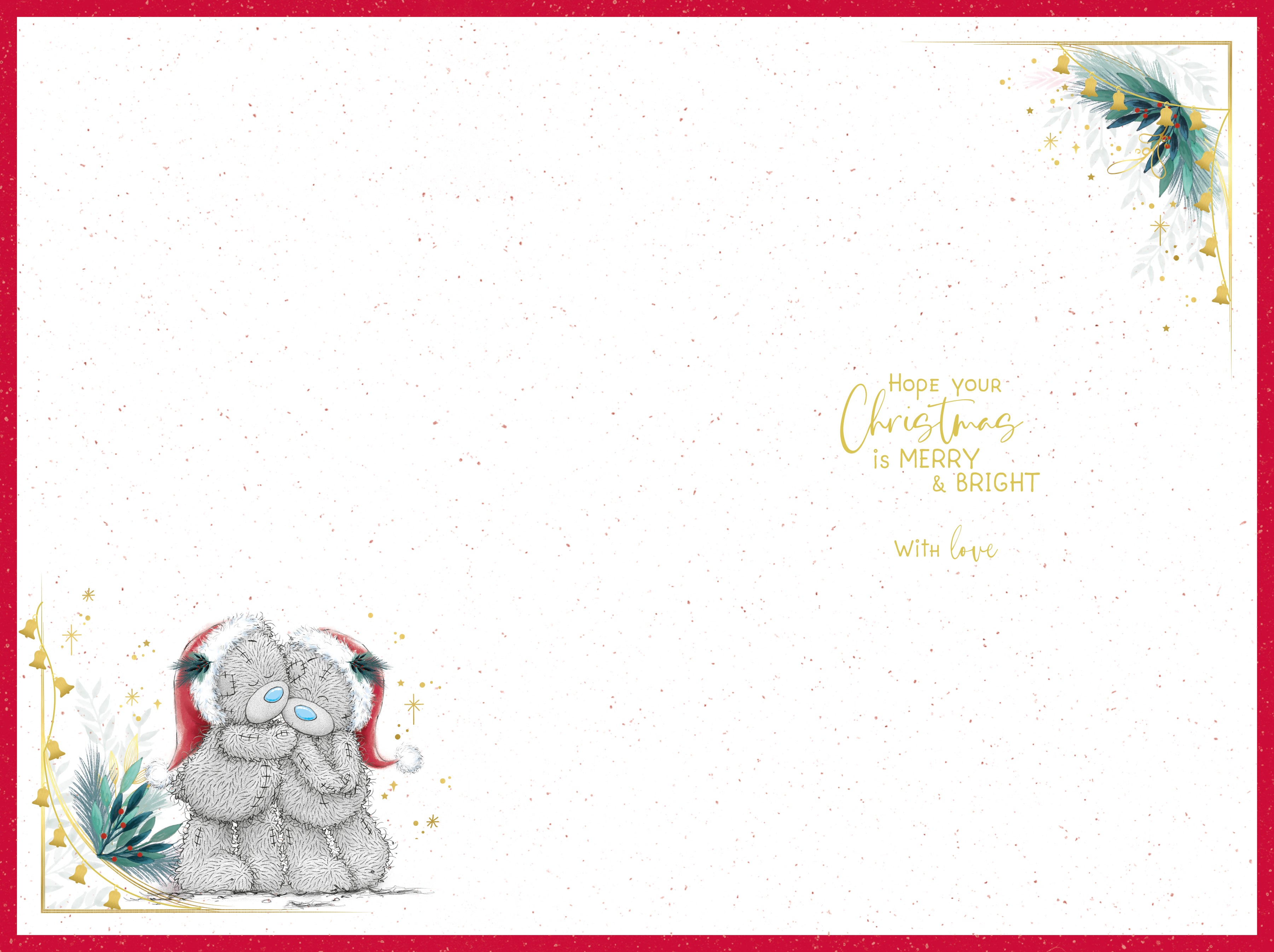 Daughter and Partner Christmas Card - Bears Holding Frame