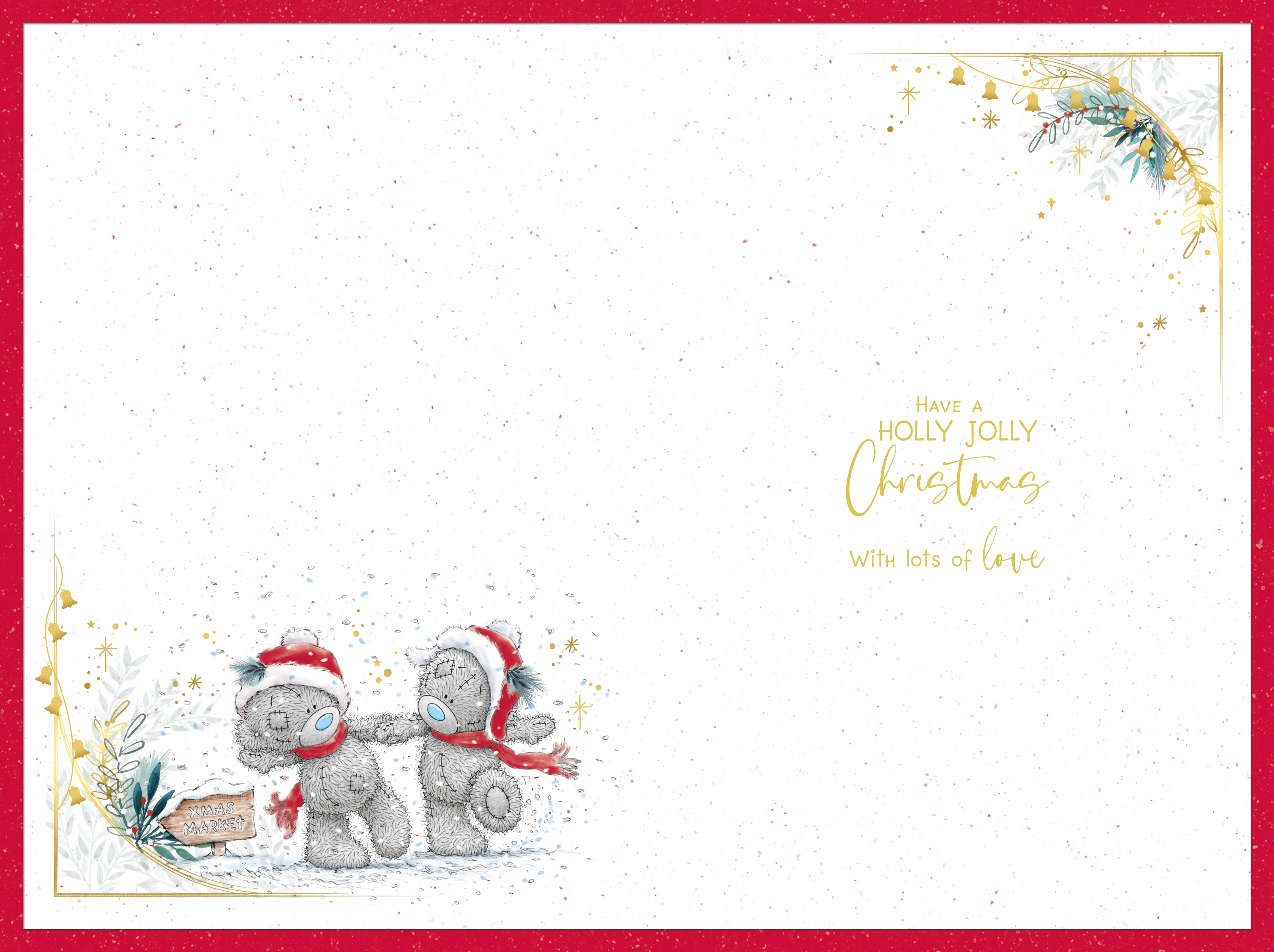 Special Friends Christmas Card - Bears With Snowman
