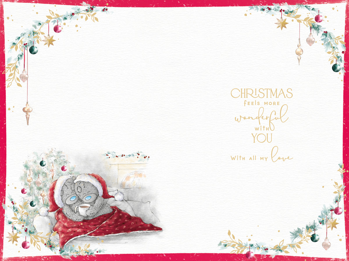 Fiancee Christmas Card - Bears Wearing Hats And Socks